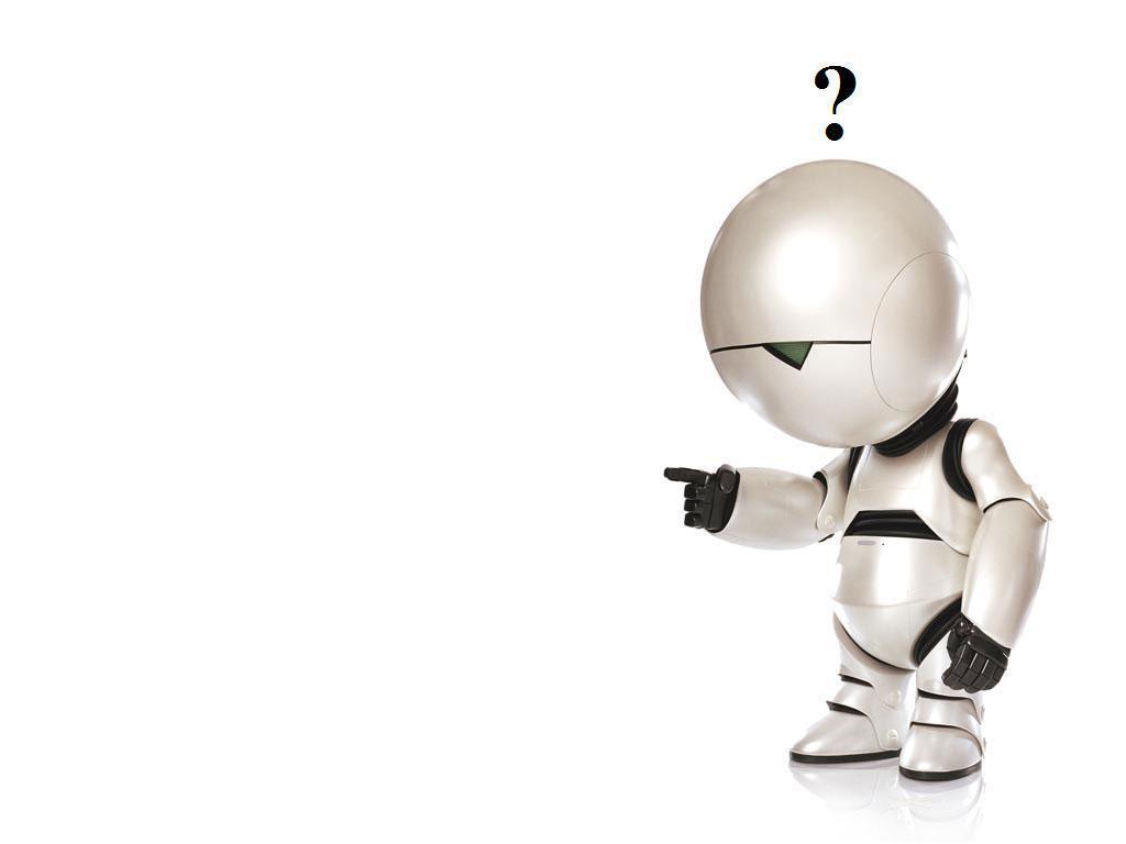 Robot bianco con punto interrogativo, 1024x768 HD, Laptop