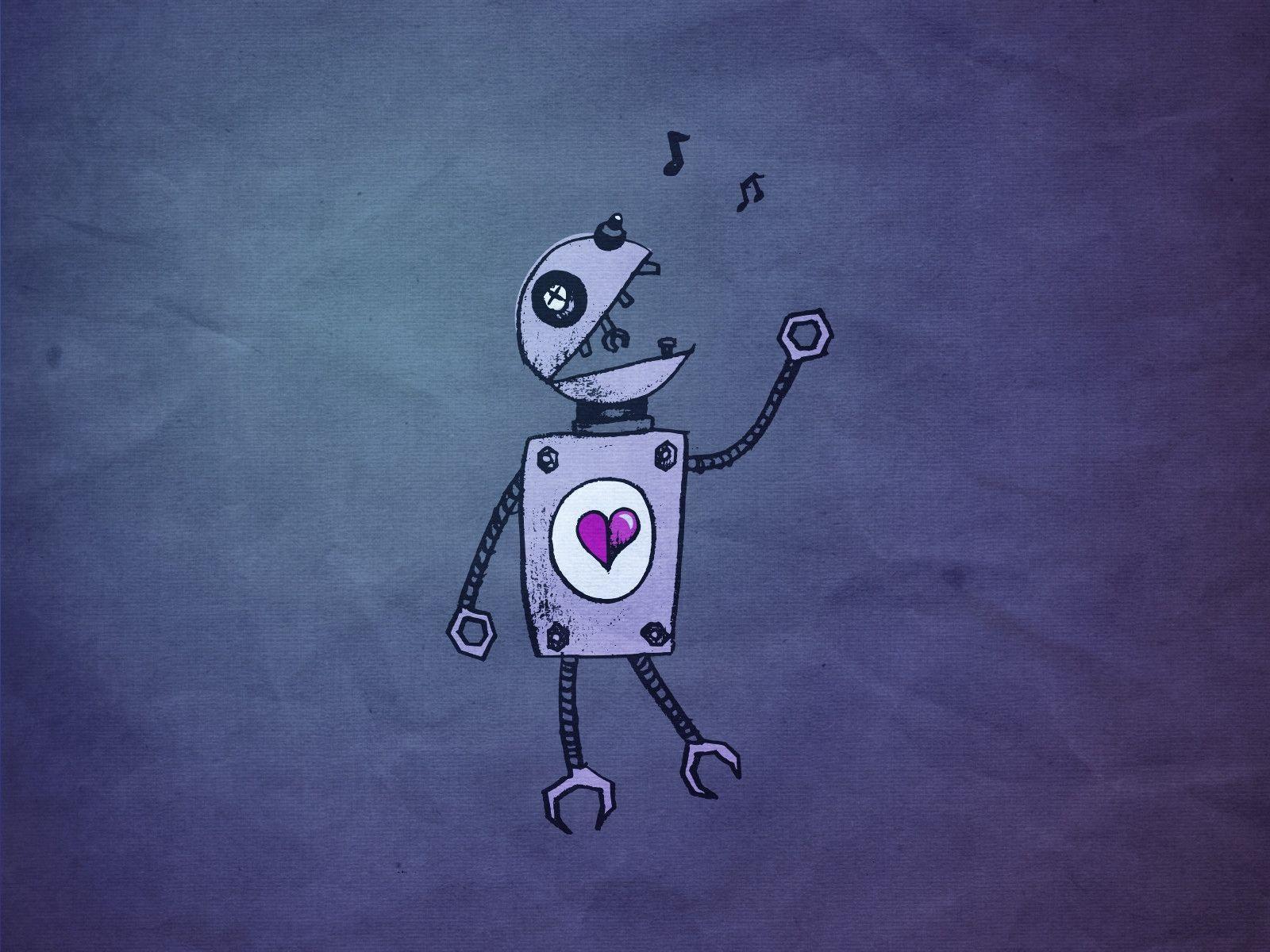 Robot carino con cuore rosa, 1600x1200 900p, Desktop