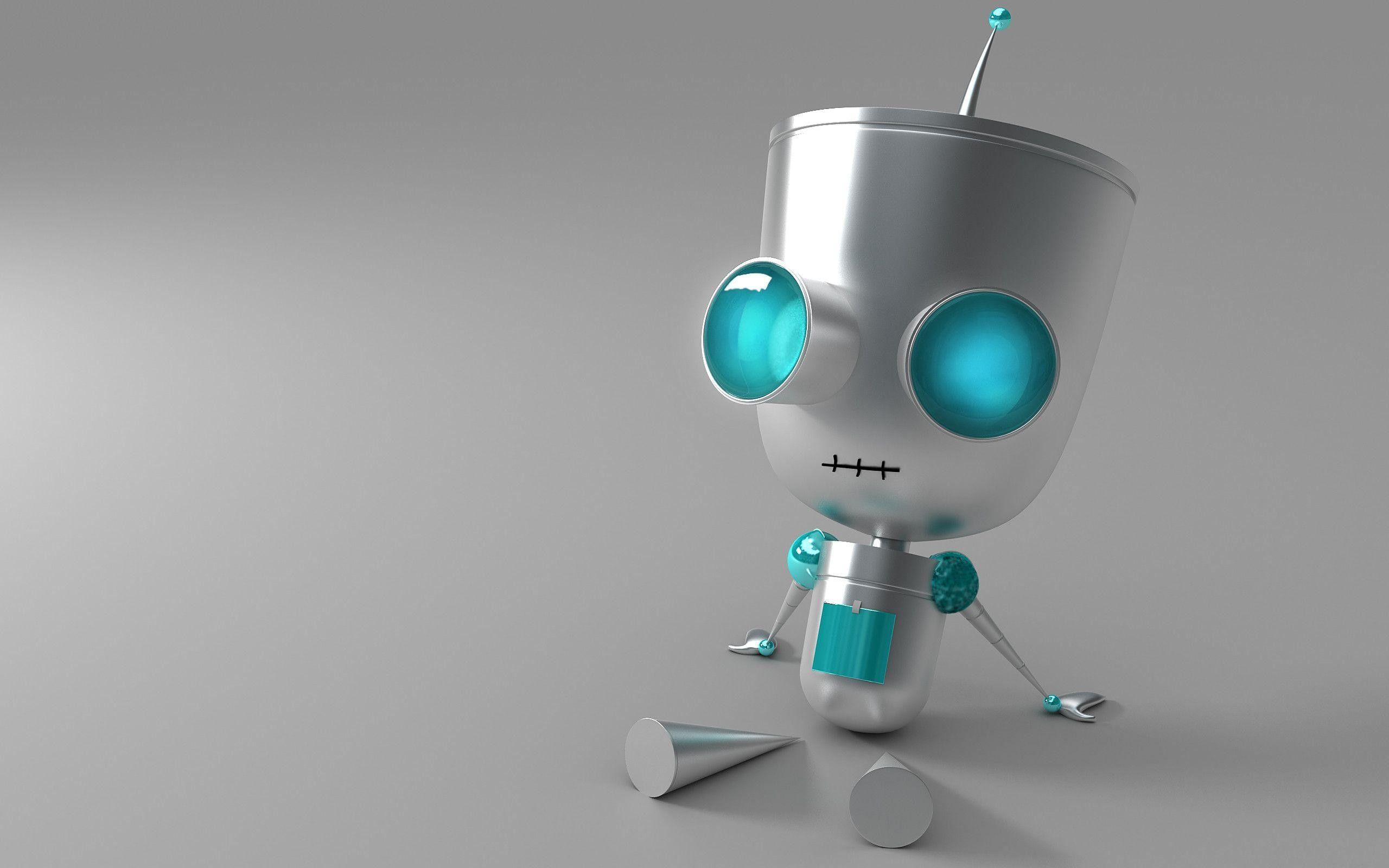 Robot carino argento e turchese, 2560x1600 2K+, Desktop