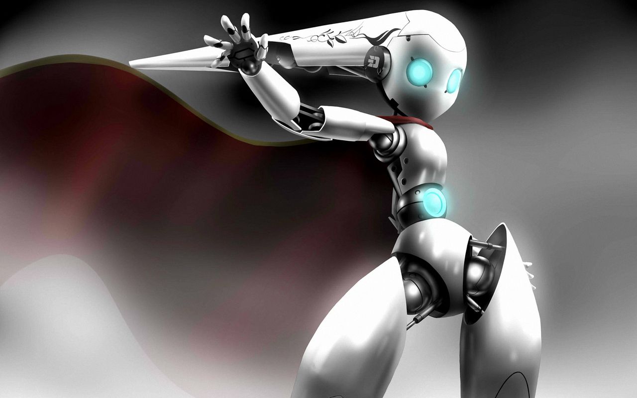 Robot bianco con mantello, 1280x800 HD, Desktop
