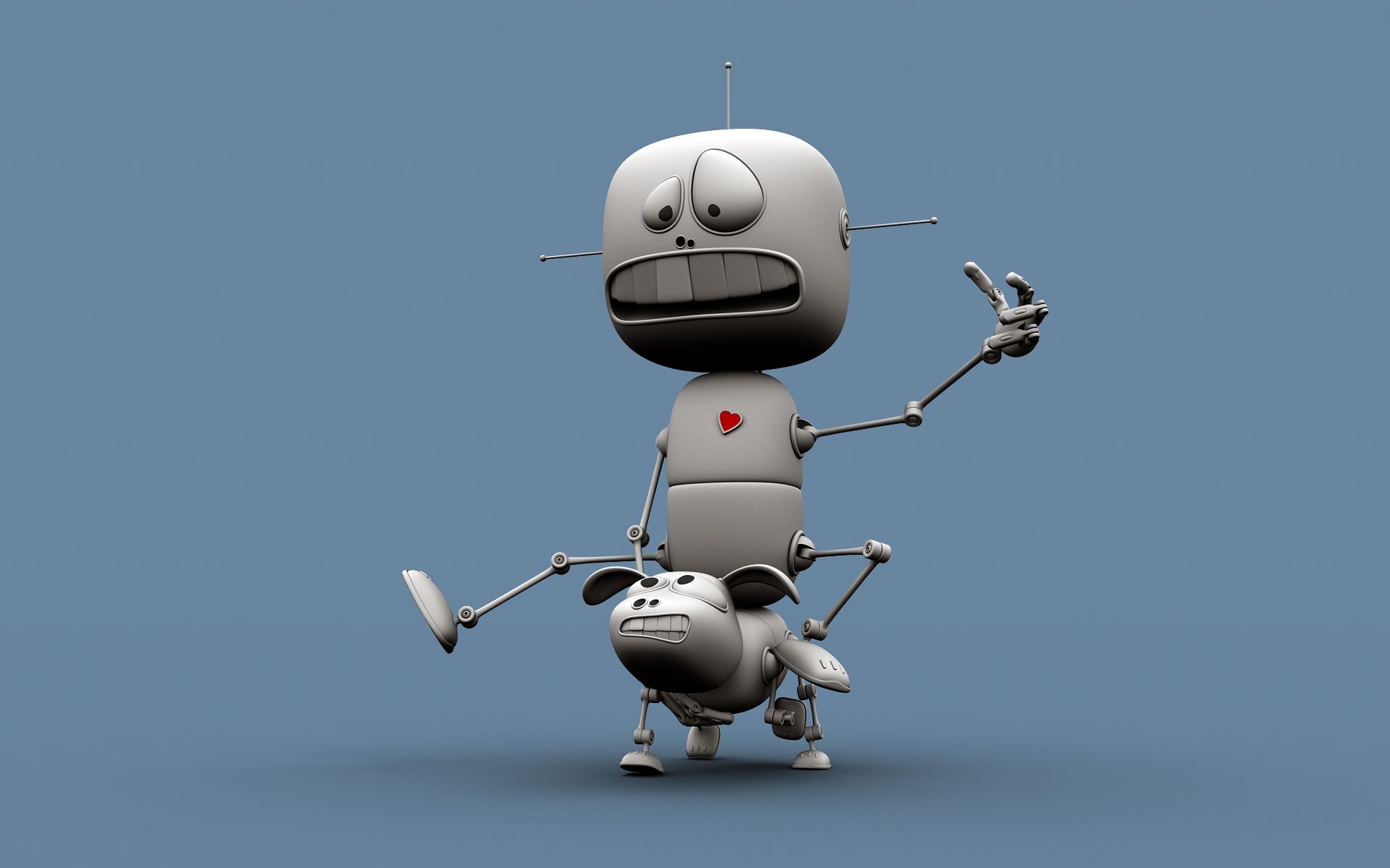 Robot carino 3D grigio, 1920x1200 Full HD+, PC Desktop