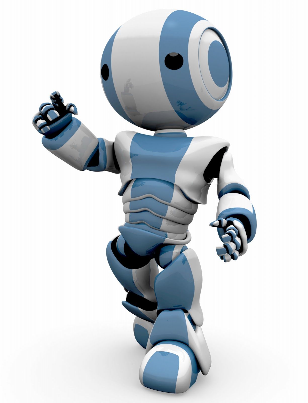 Robot bianco e blu carino, 1224x1600 Verticale, Mobile