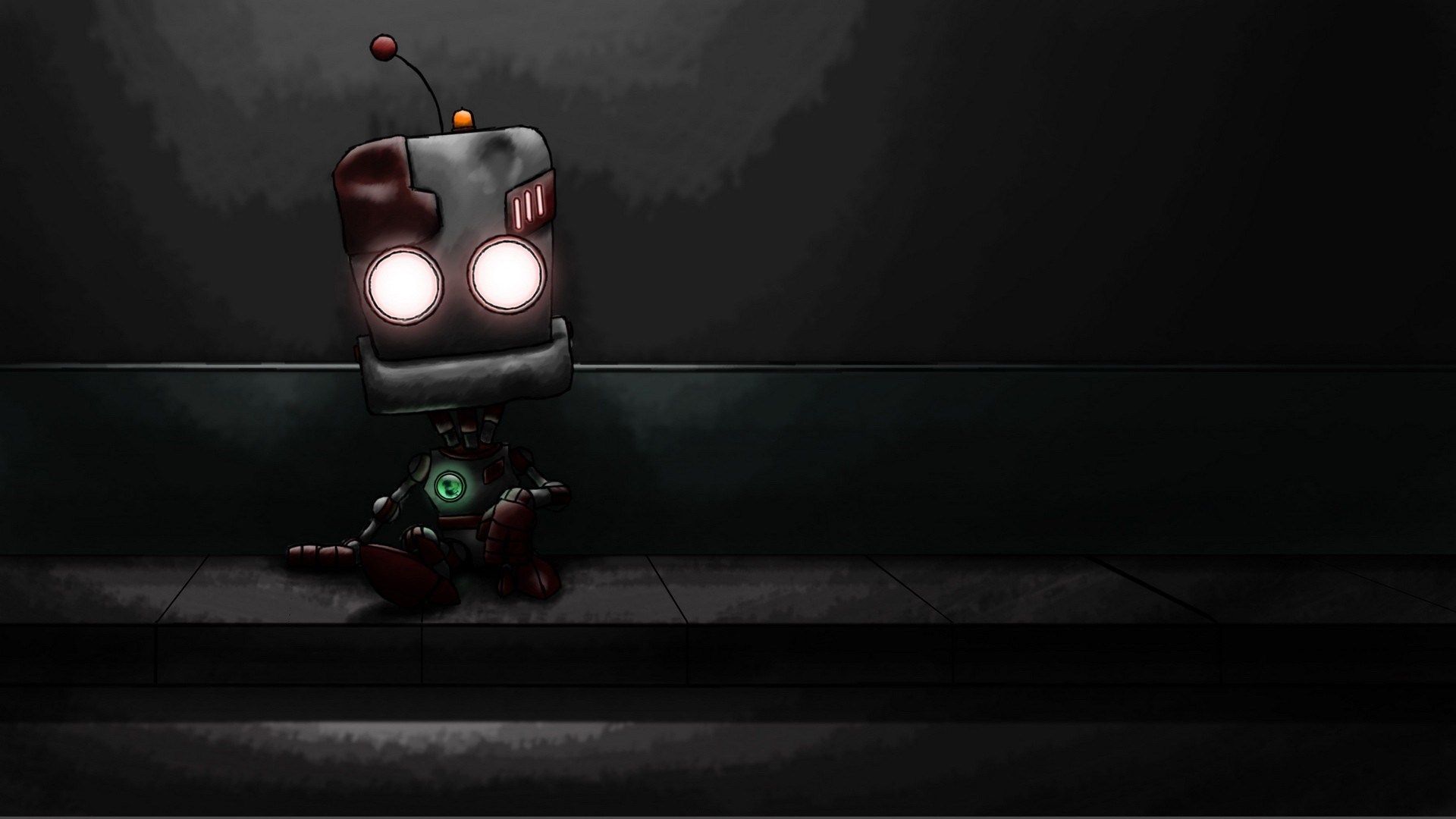 Robot carino occhi luminosi, 1920x1080 1080p, Desktop