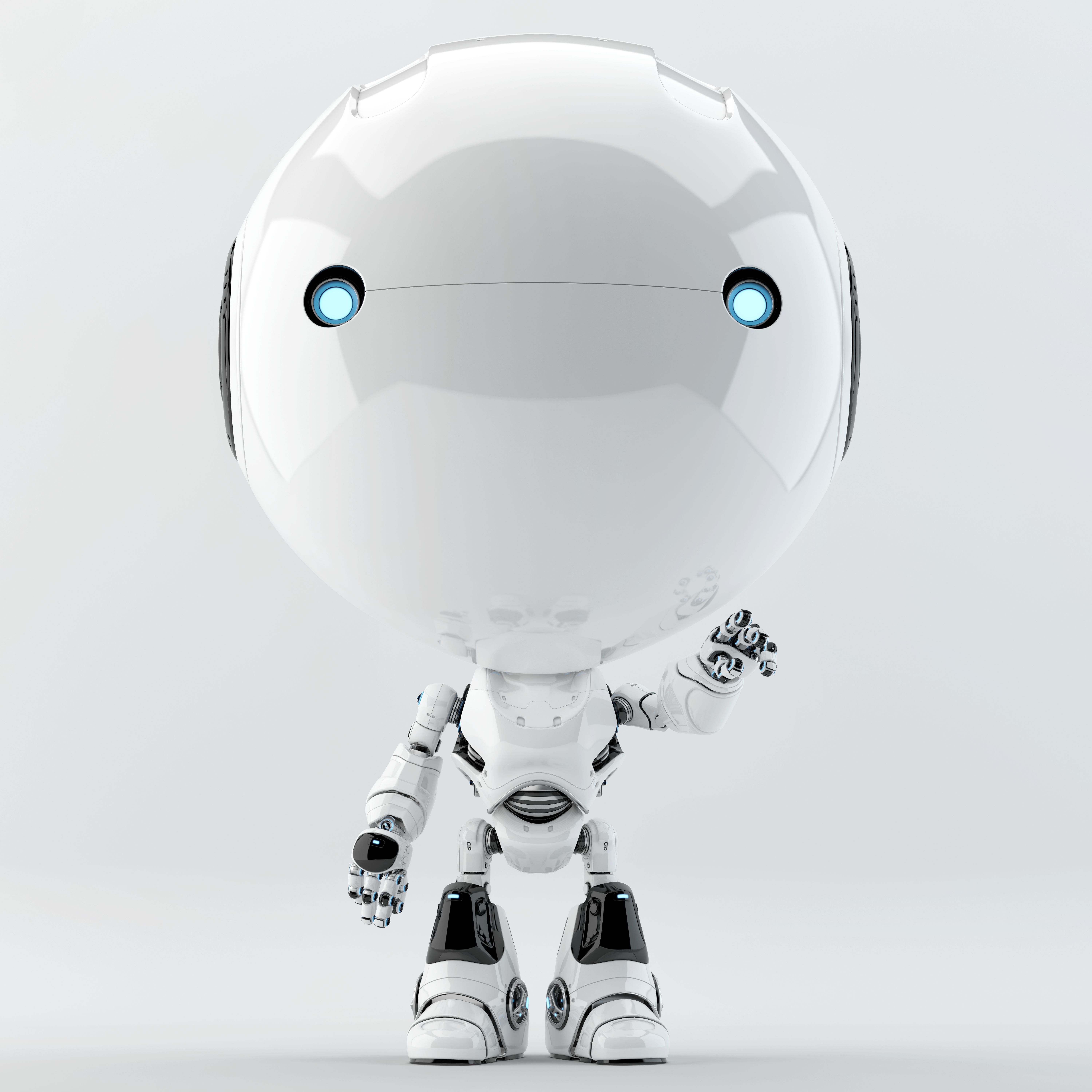 Robot bianco testa rotonda, 6000x6000 4K, Desktop 4K
