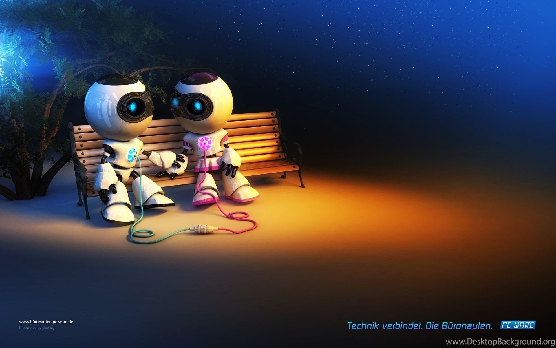 Robot carini seduti panchina, 1920x1200 Full HD+, PC