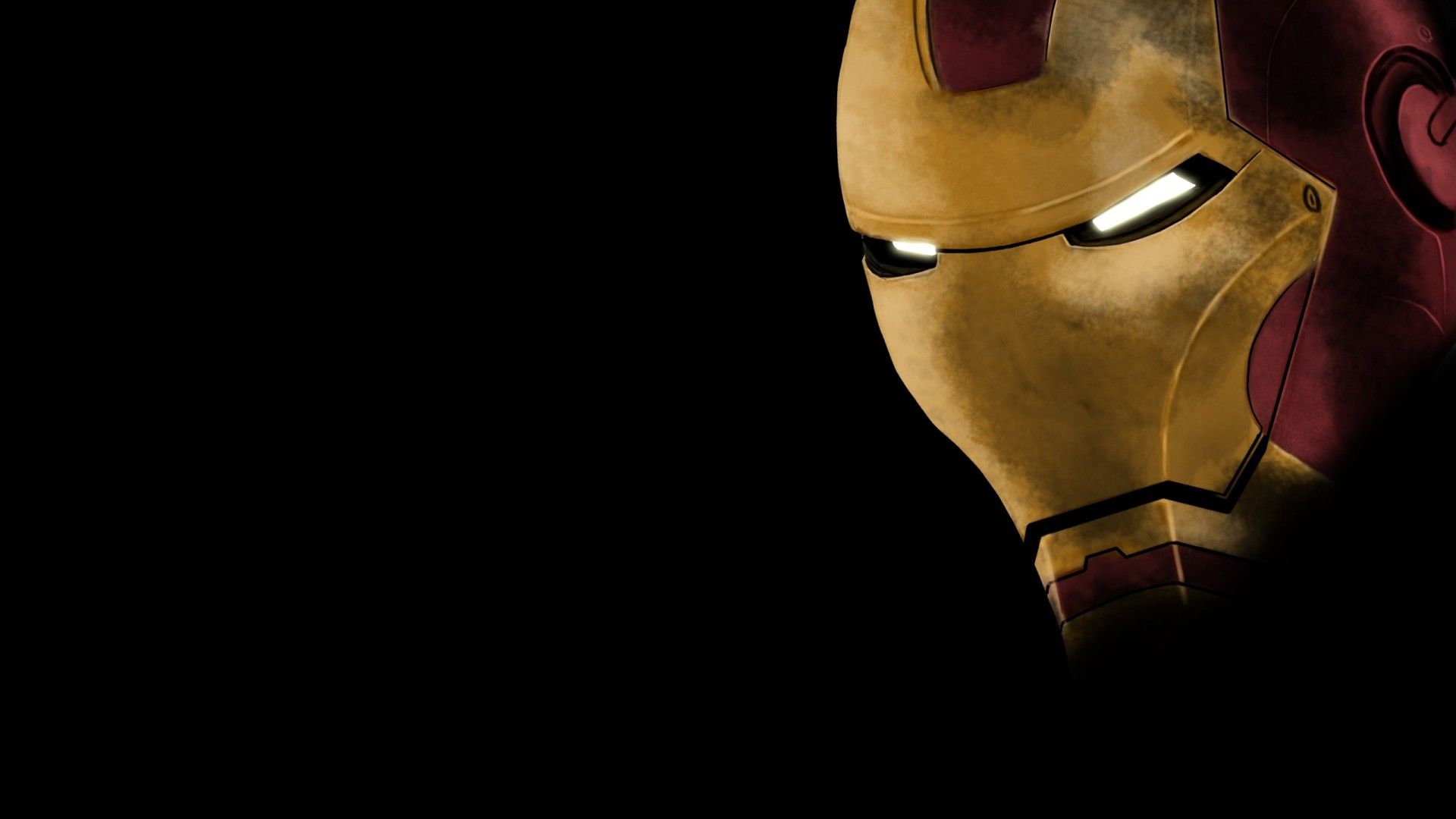 Casco Iron Man su nero, 1920x1080 1080p, PC Desktop