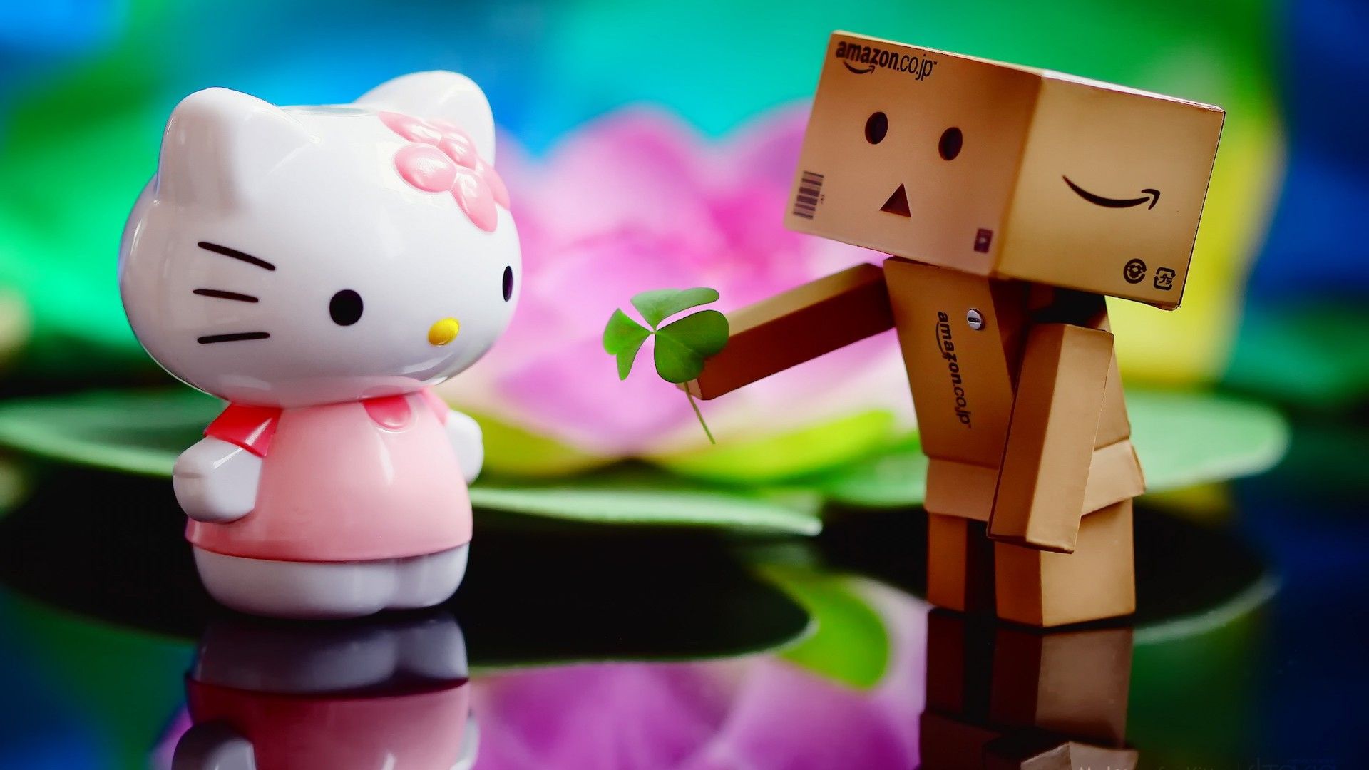 Danbo e Hello Kitty con fiore, Sanrio, 1920x1080 Full HD 1080p, Desktop