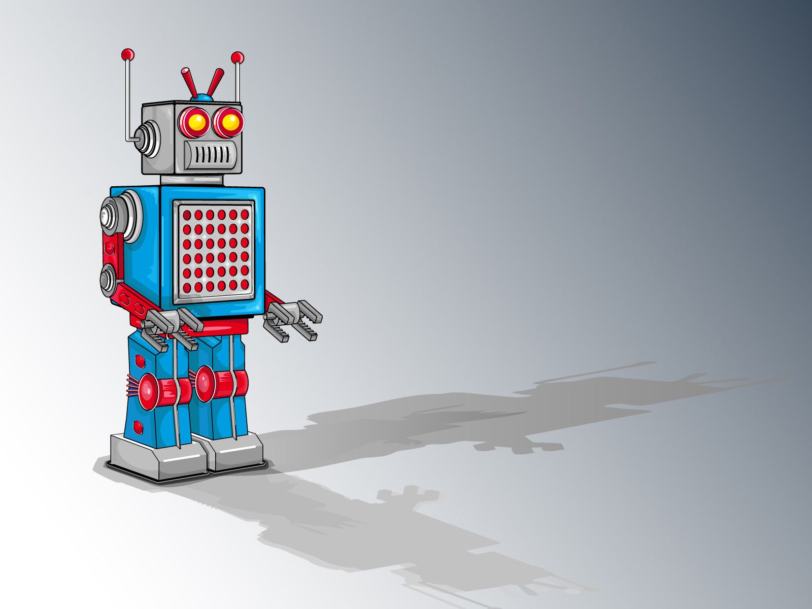 Robot giocattolo vintage blu rosso, 1600x1200 HD Ready, Laptop