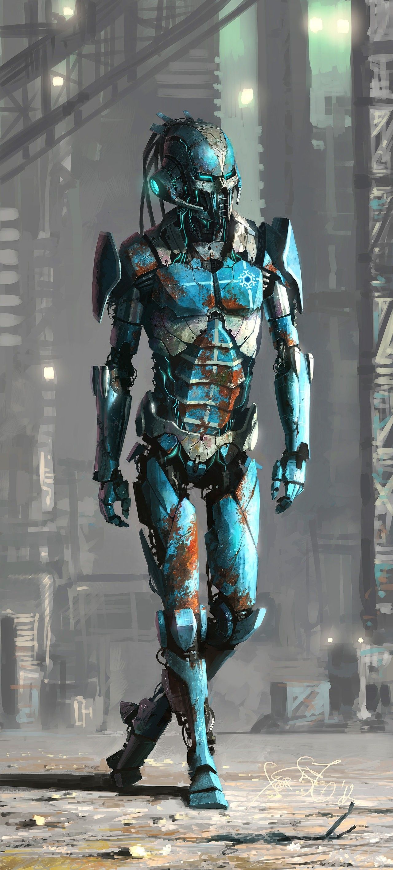 Cyber Sub-Zero robot ninja, 1280x2830 Verticale, Mobile