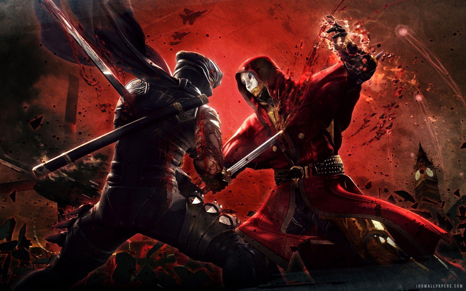 Samurai contro ninja rosso, 1920x1200 Full HD+, Laptop