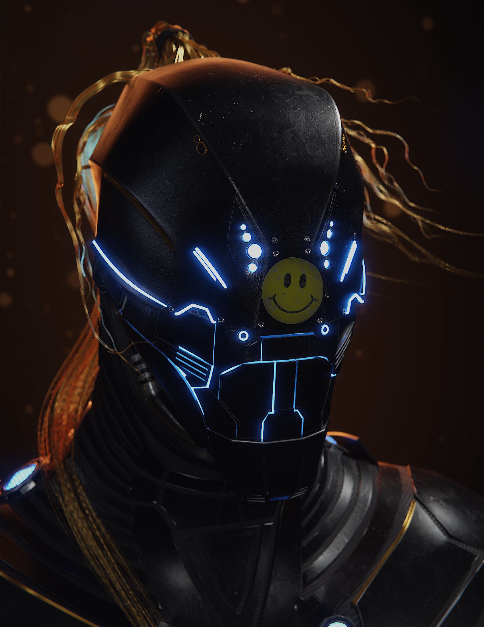 Robot ninja maschera luci blu, 1700x2200 Verticale, POCO