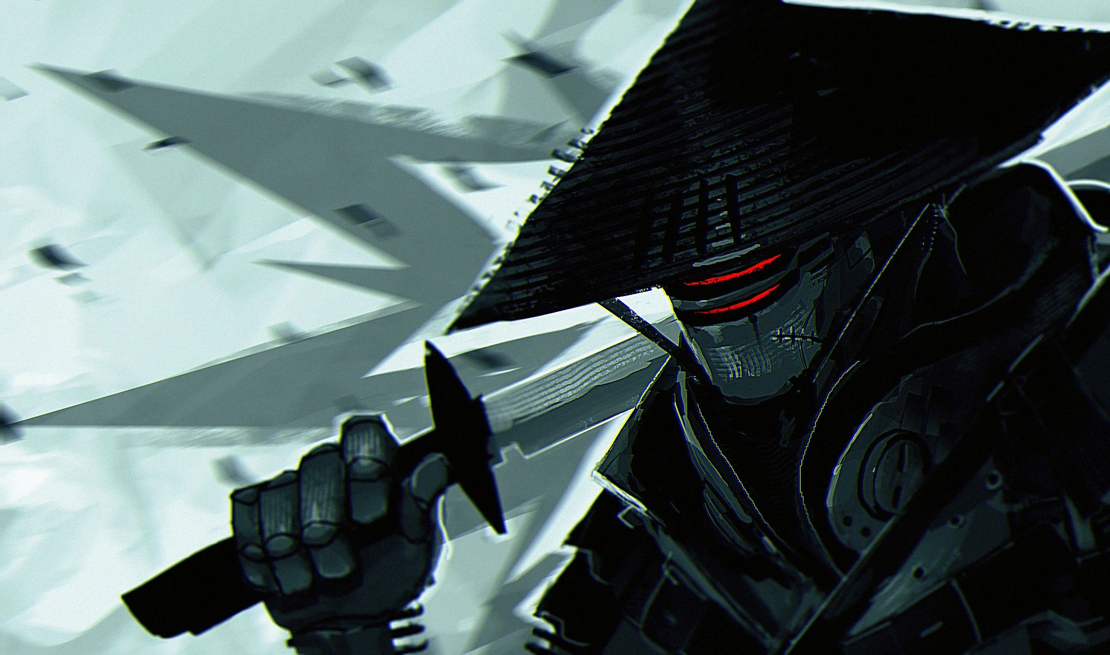 Robot ninja occhi rossi spada, 2186x1290 Hi-Res, PC
