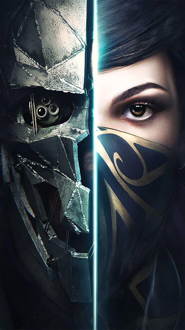 Dishonored maschera e volto donna, 720x1280 Verticale, Mobile