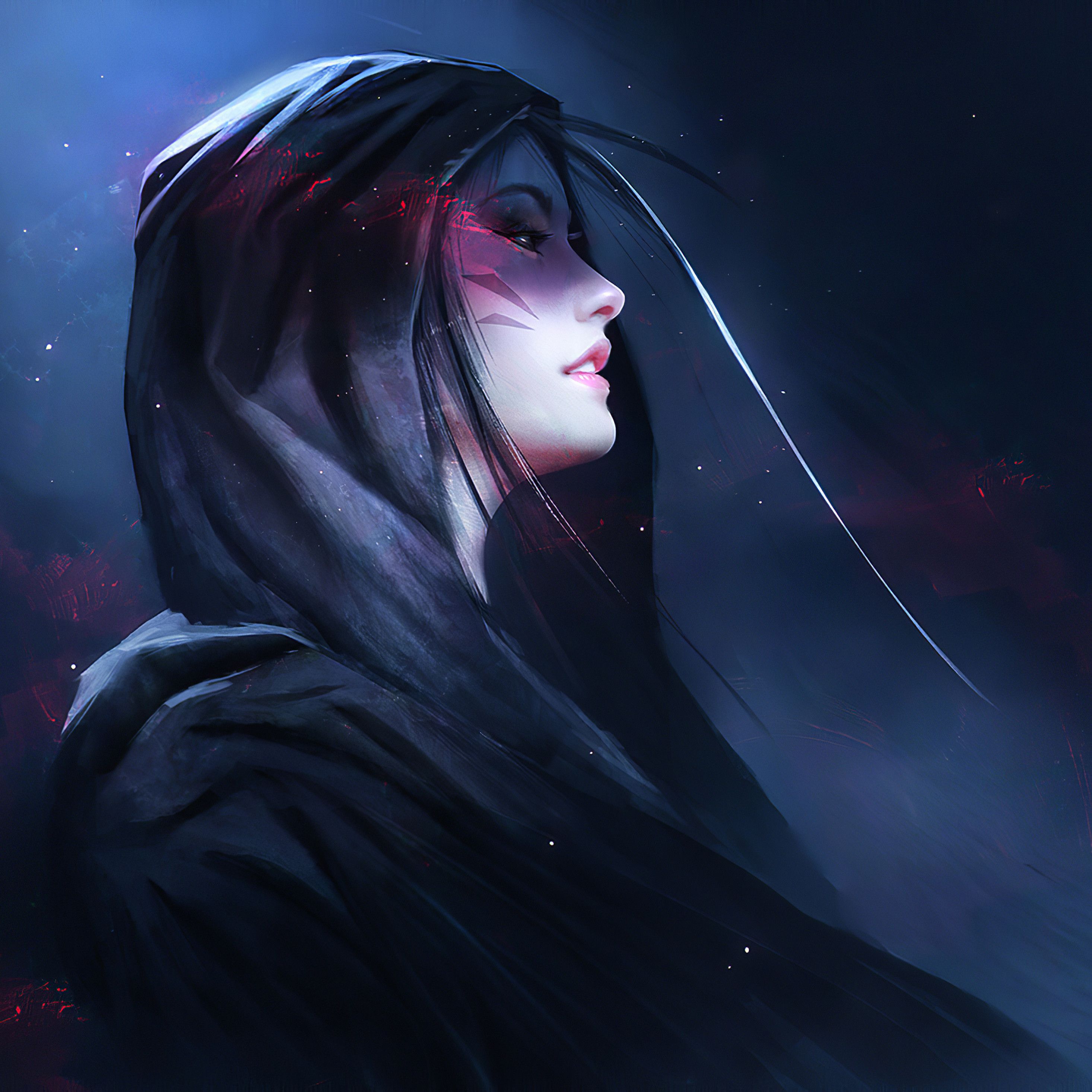 Ragazza ninja profilo scuro, 2932x2932 2K, Laptop