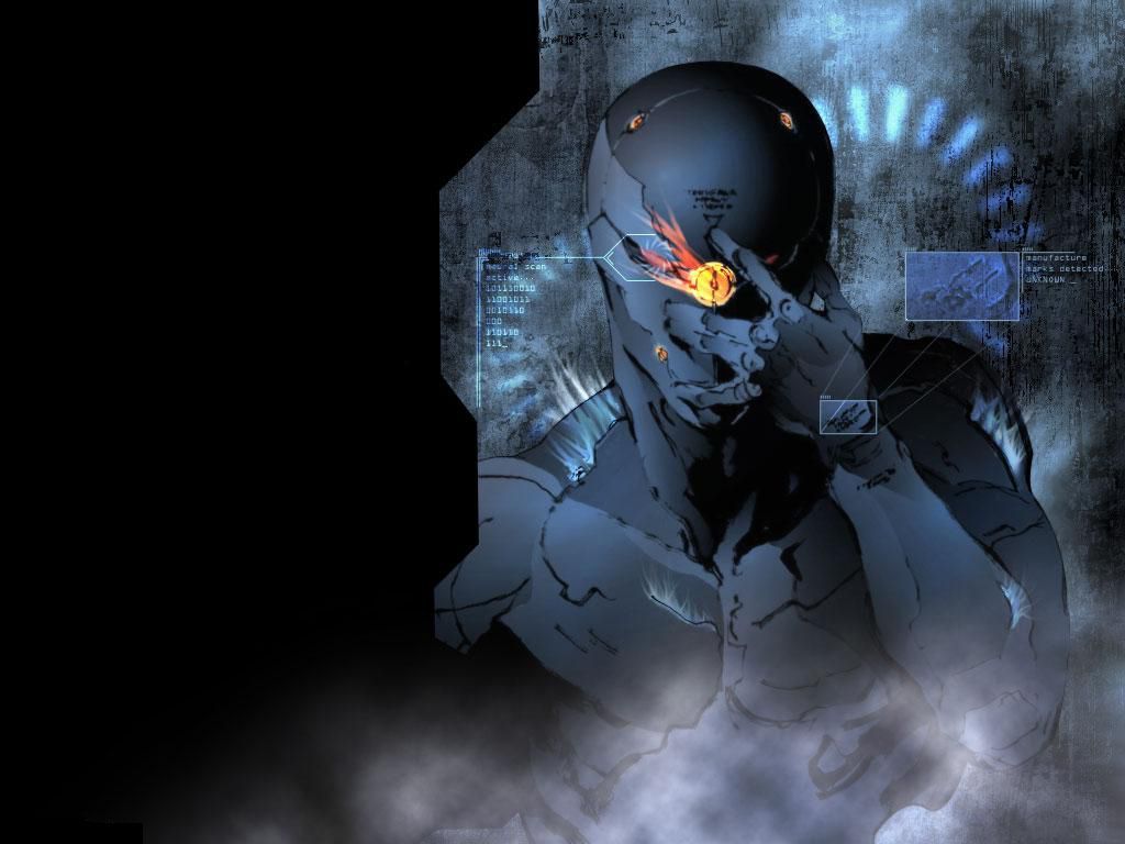 Ninja robotico con fiamma, 1024x768 HD, PC