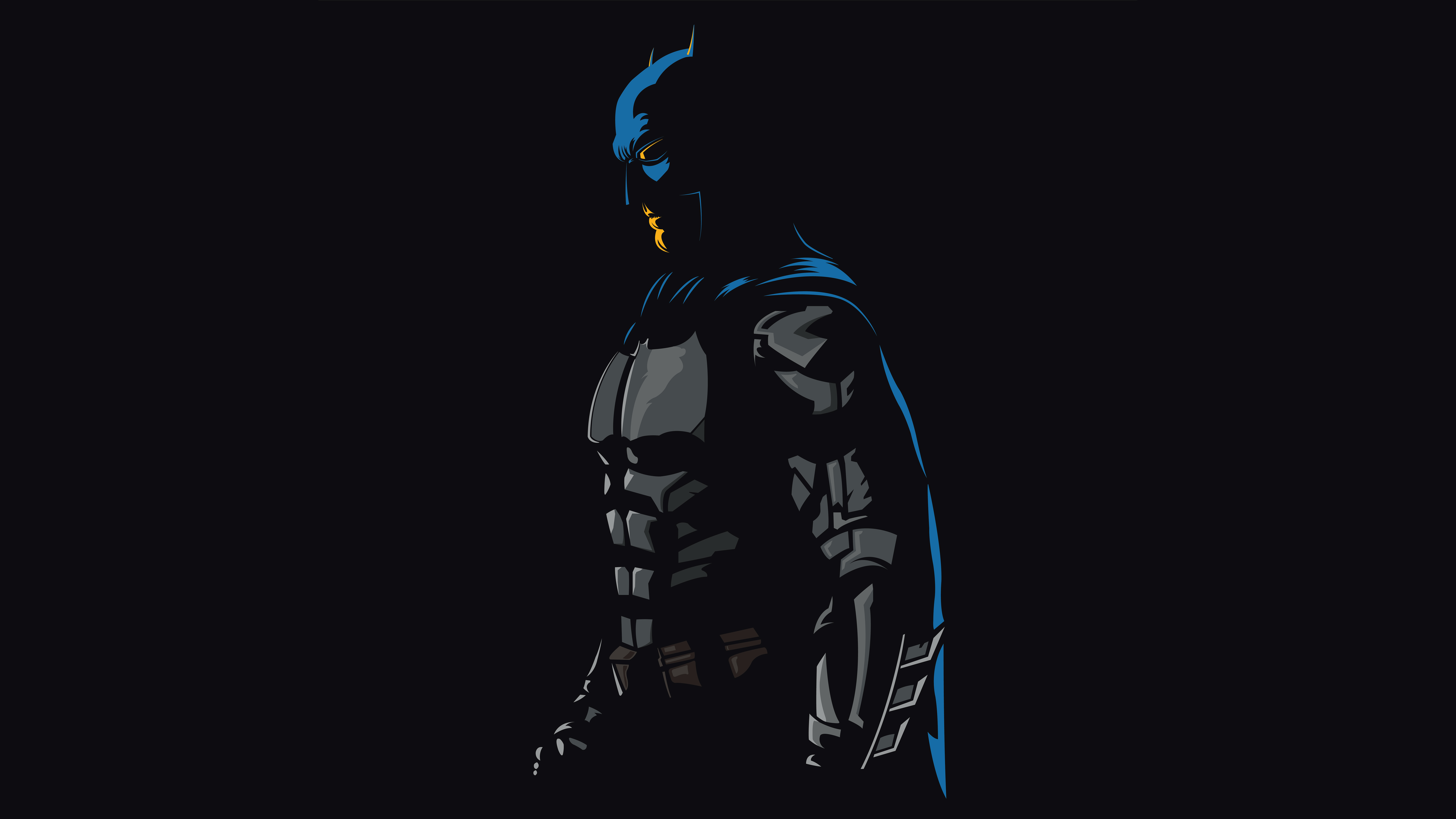 Batman silhouette scuro blu, DC Comics, 6827x3840 4K, Desktop 4K