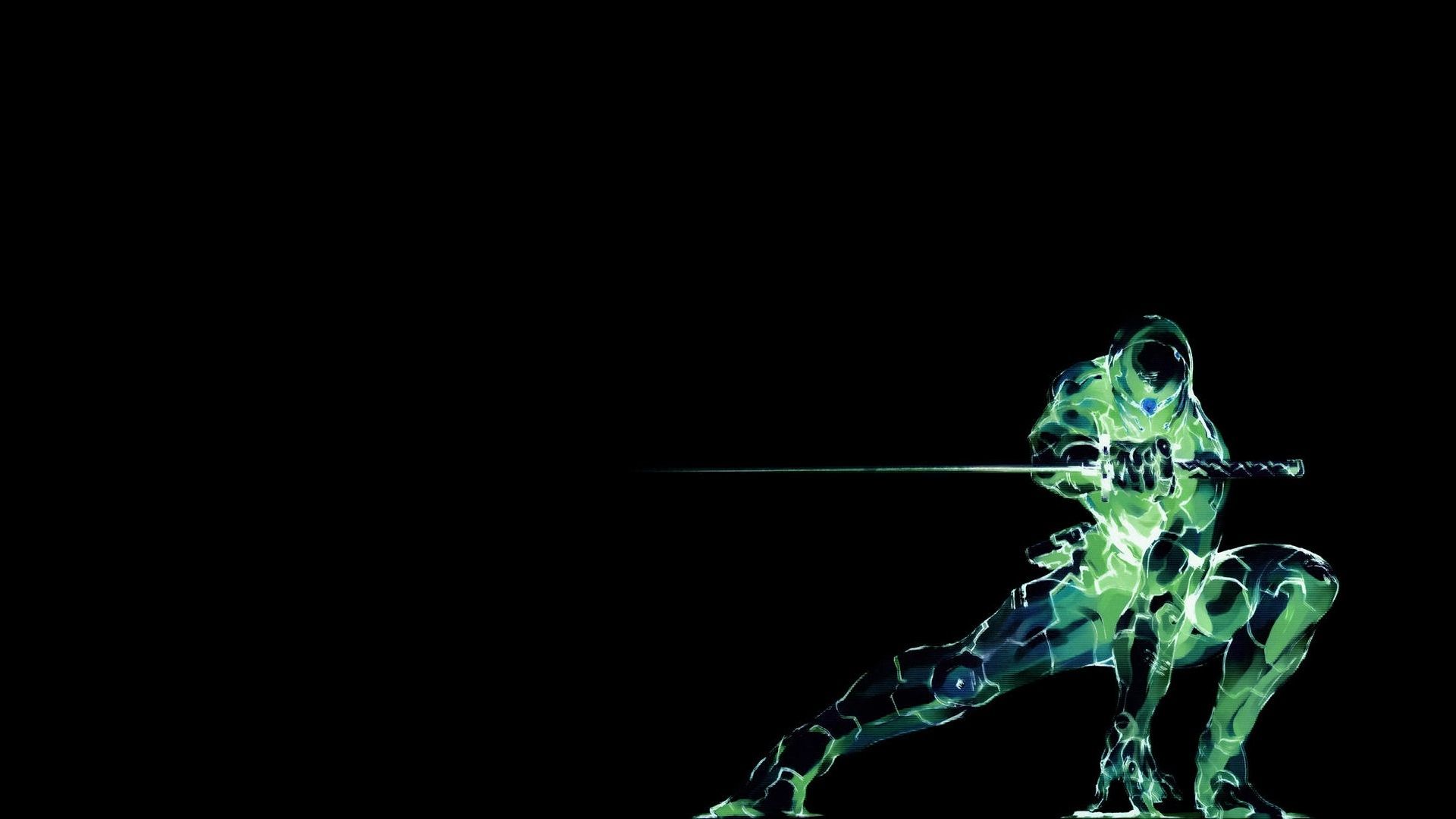 Ninja robot verde luminoso, 1920x1080 1080p, Laptop