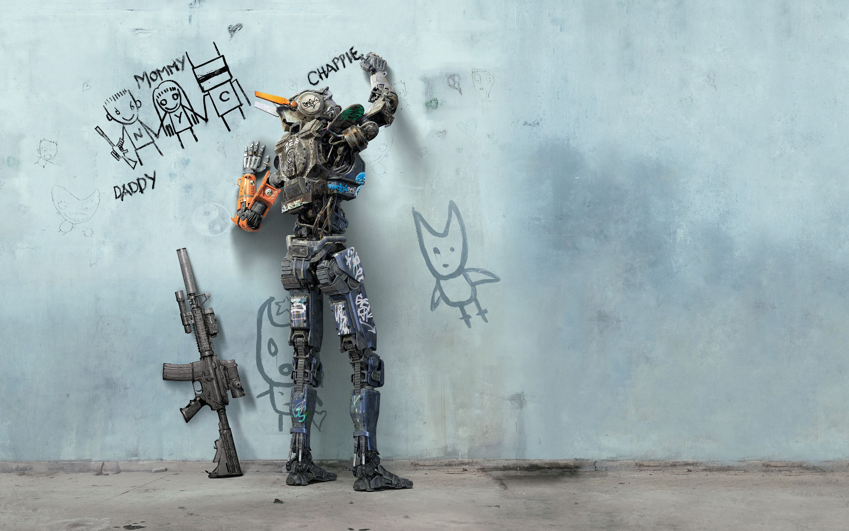 Robot Chappie con graffiti, 2880x1800 WQXGA, PC