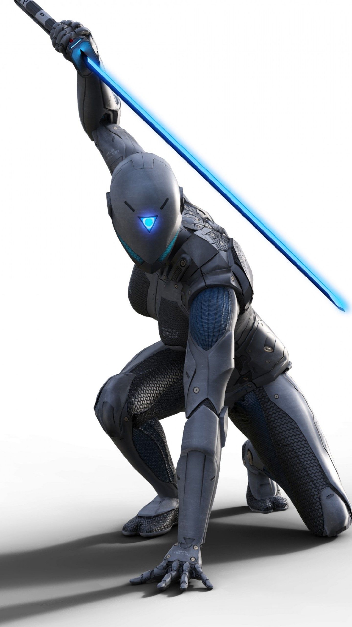 Robot ninja con spada laser, 1440x2560 Verticale, Mobile