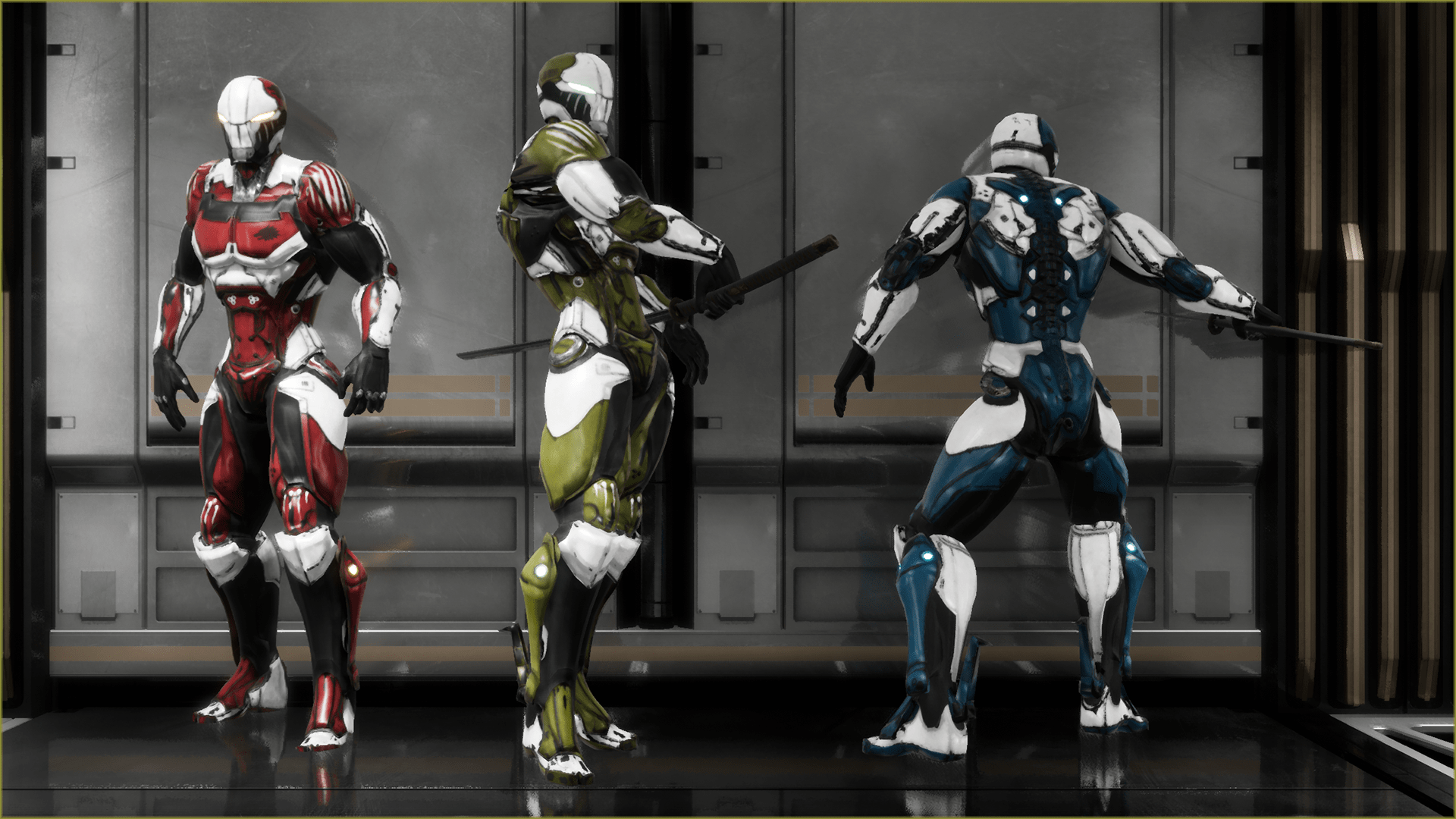 Tre robot ninja armati, 1920x1080 1080p, PC Desktop