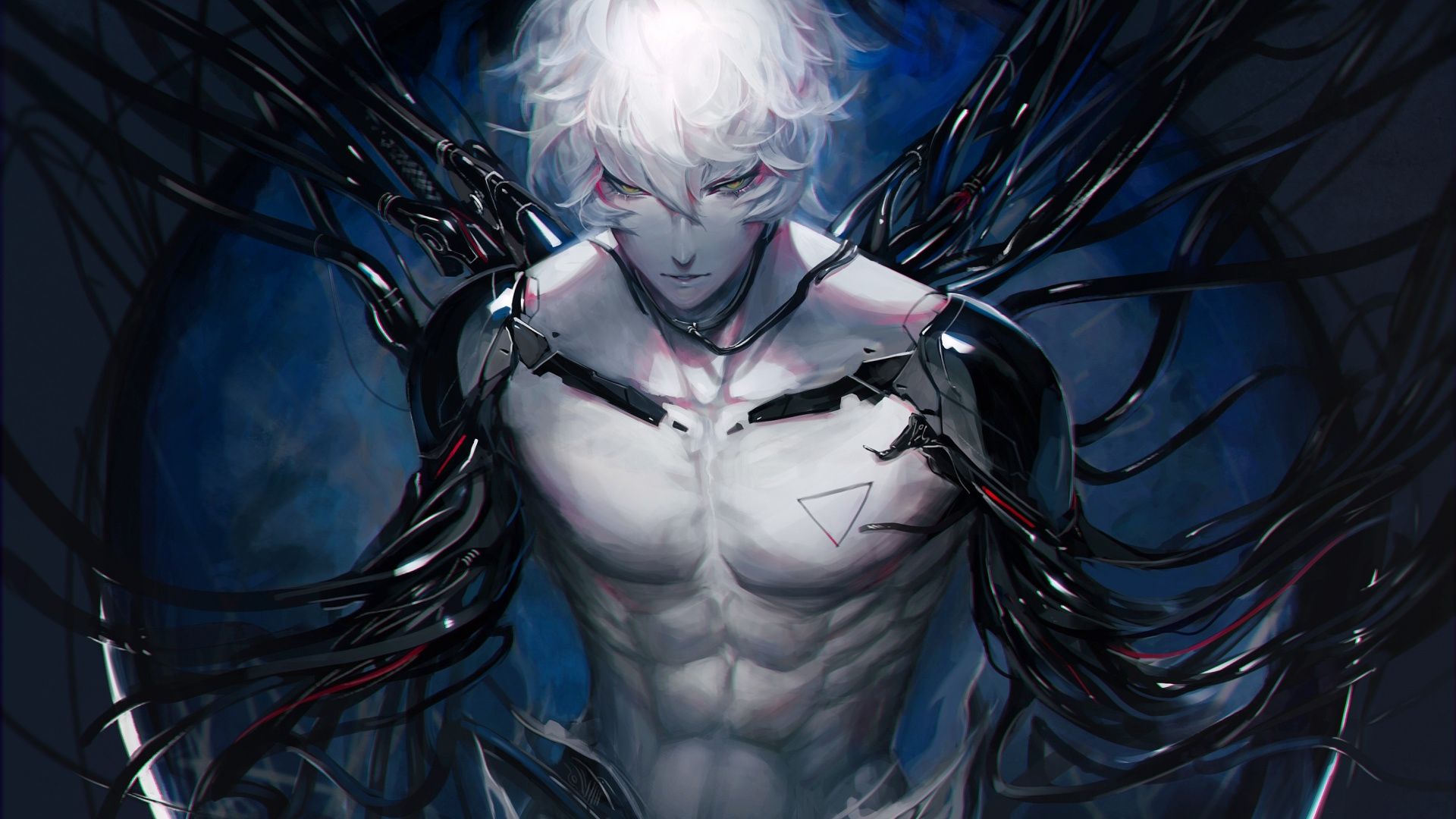 Cyborg umanoide con ali nere, 1920x1080 1080p, Desktop