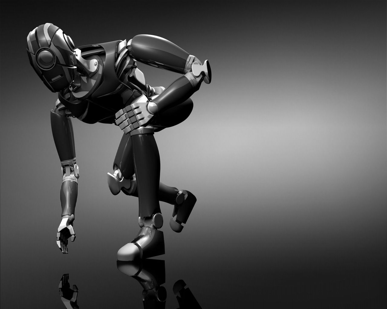 Robot umanoide nero curvo, 1280x1024 HD, Notebook Gaming