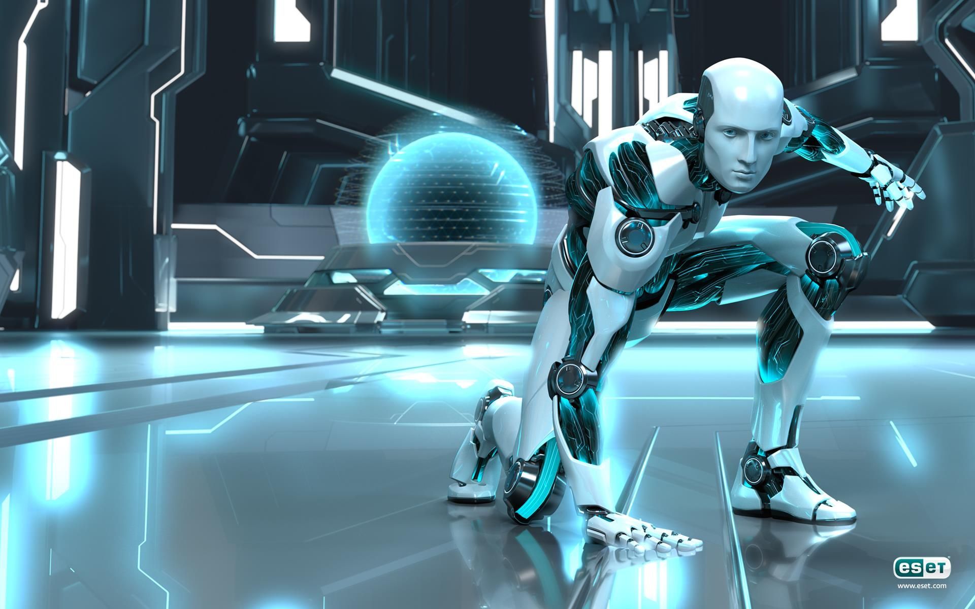 Robot umanoide bianco futuristico, 1920x1200 Full HD+, PC