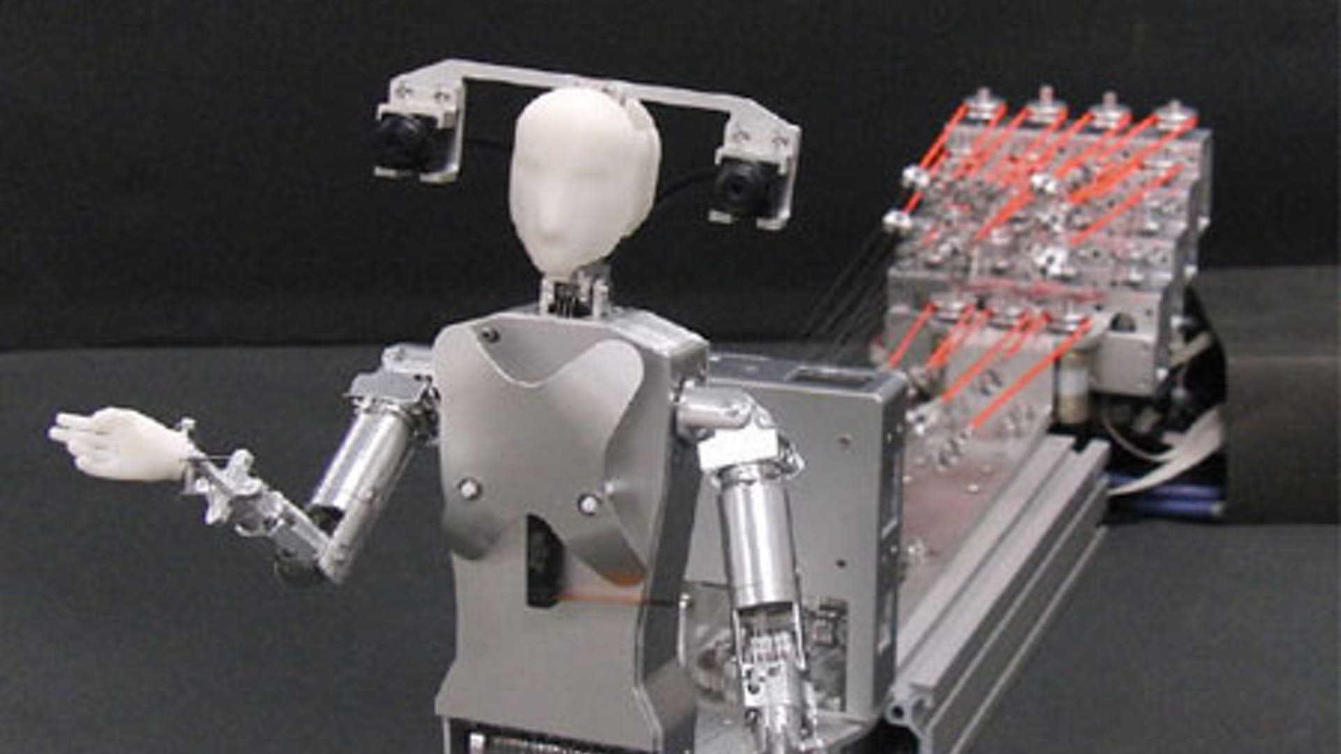Robot umanoidi bianchi sfondo nero, 1920x1080 Full HD, Desktop