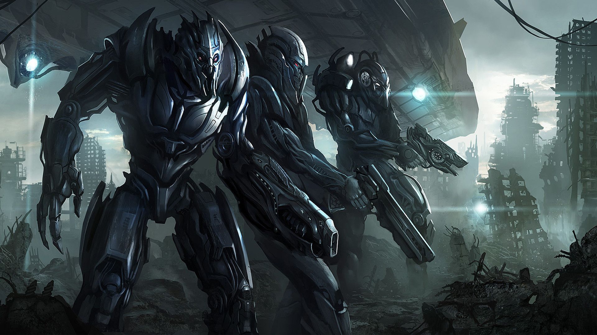 Robot da guerra futuristici armati, 1920x1080 1080p, Desktop