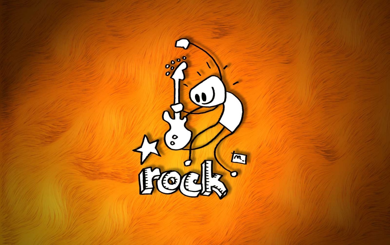 Personaggio stilizzato chitarra rock, 1280x804 720p, Laptop