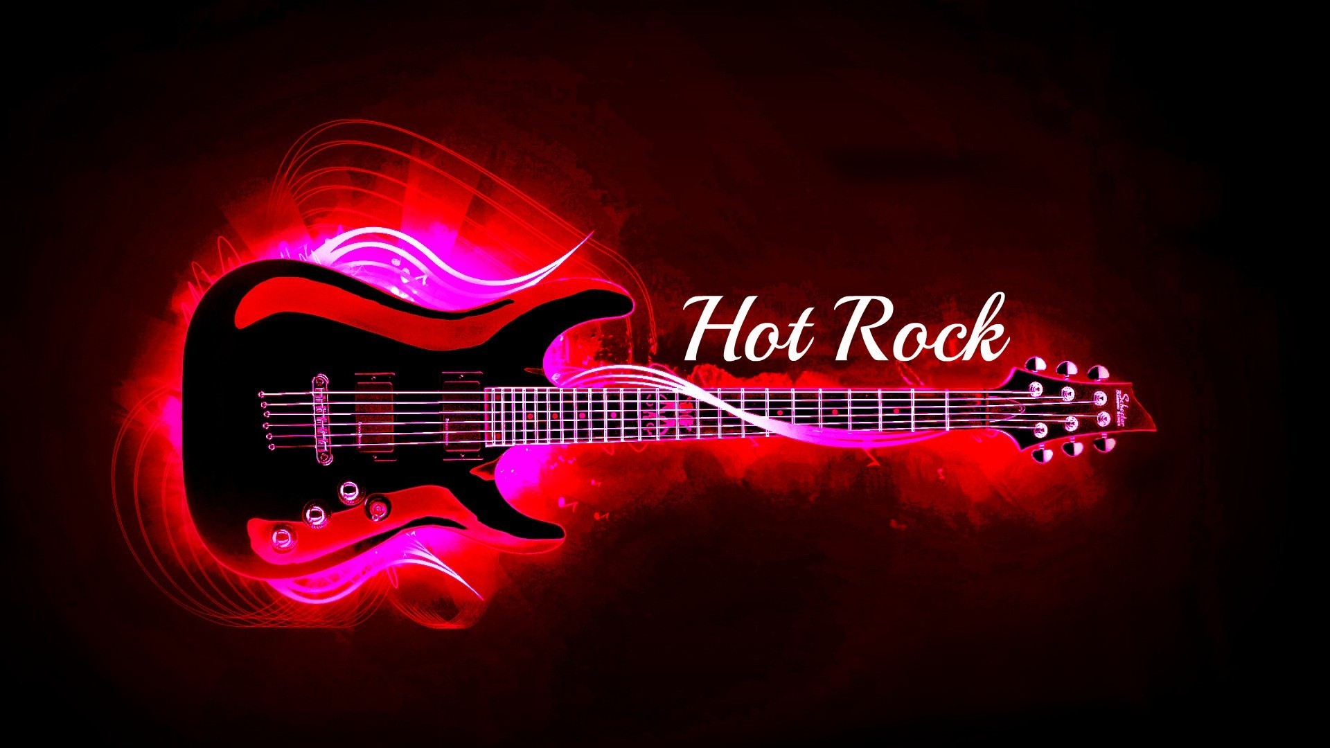 Chitarra rock rossa fiammeggiante, 1920x1080 Full HD 1080p, PC