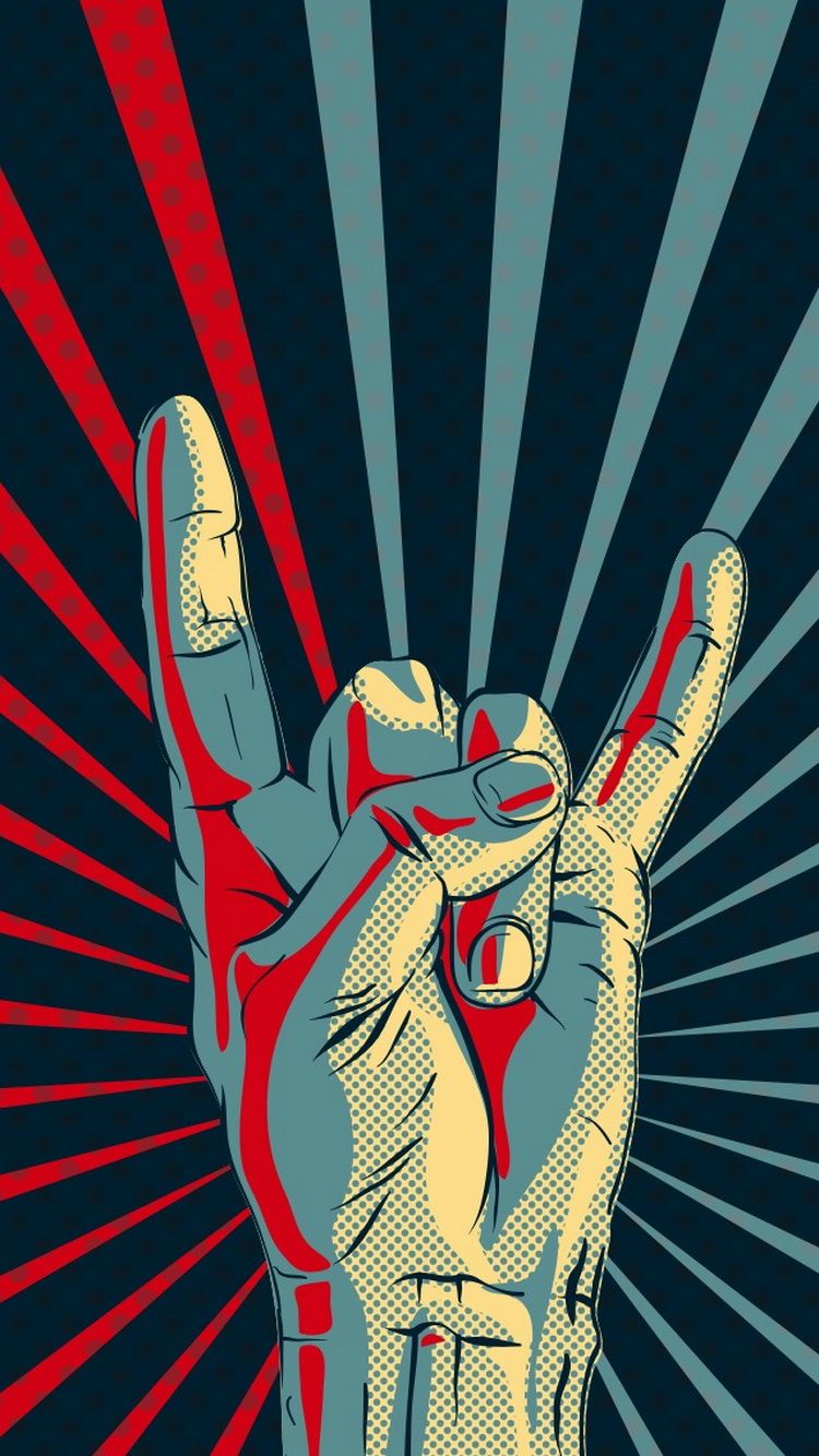 Mano gesto rock corna, 750x1334 Verticale, Telefono