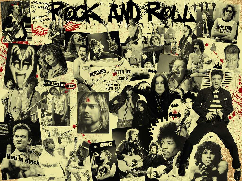 Collage rock and roll vintage, 1024x768 HD, Desktop