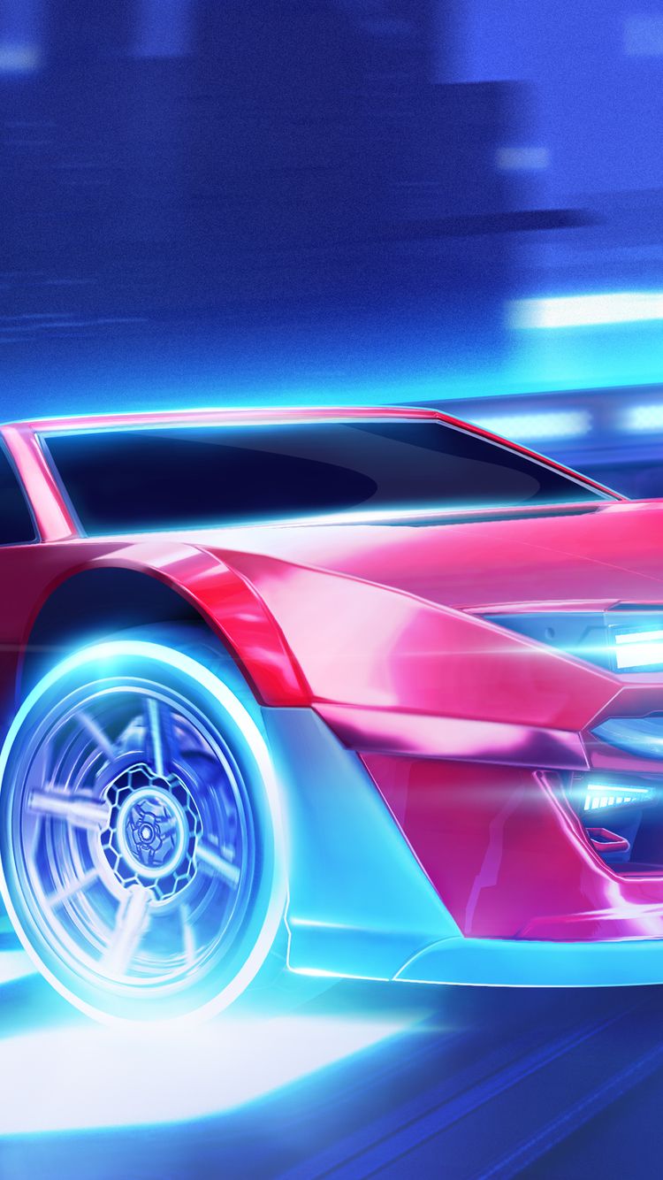 Auto rossa neon Rocket League, 750x1334 Verticale, iPhone Pro