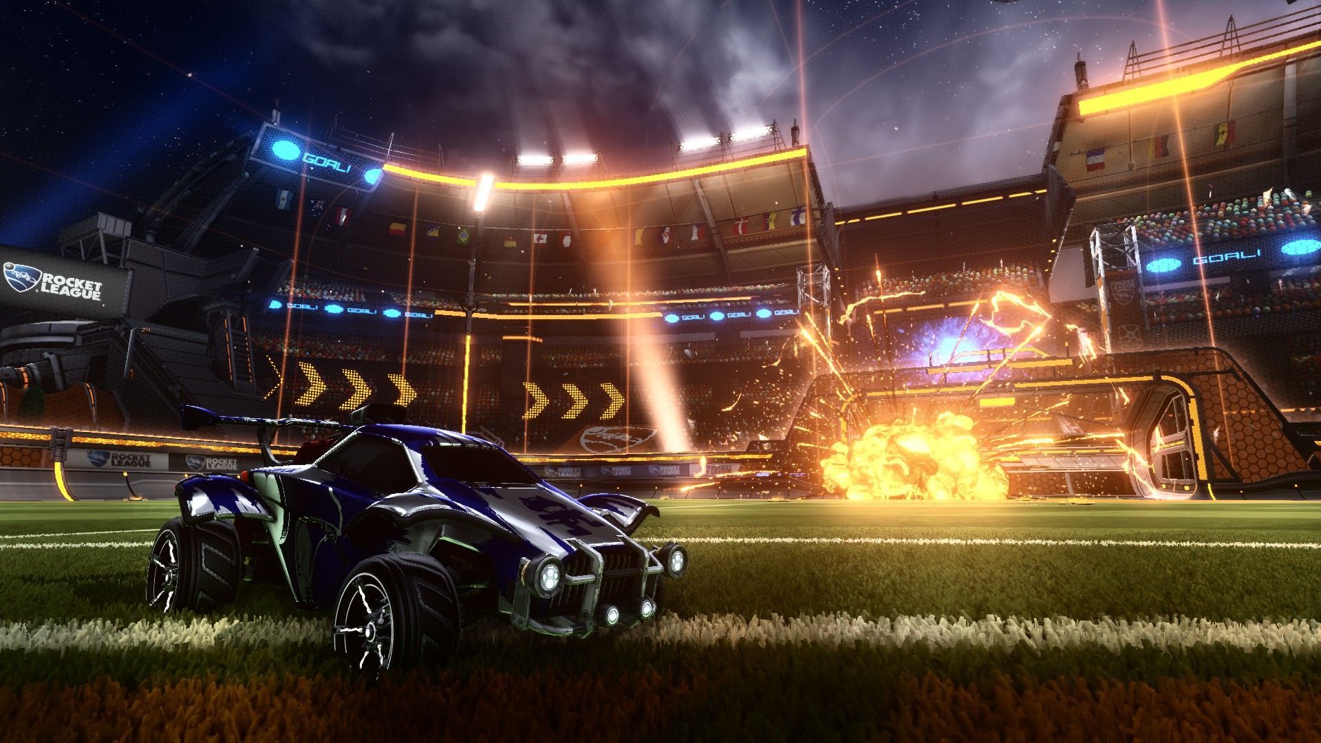 Auto Rocket League in stadio, 1920x1080 Full HD 1080p, Desktop