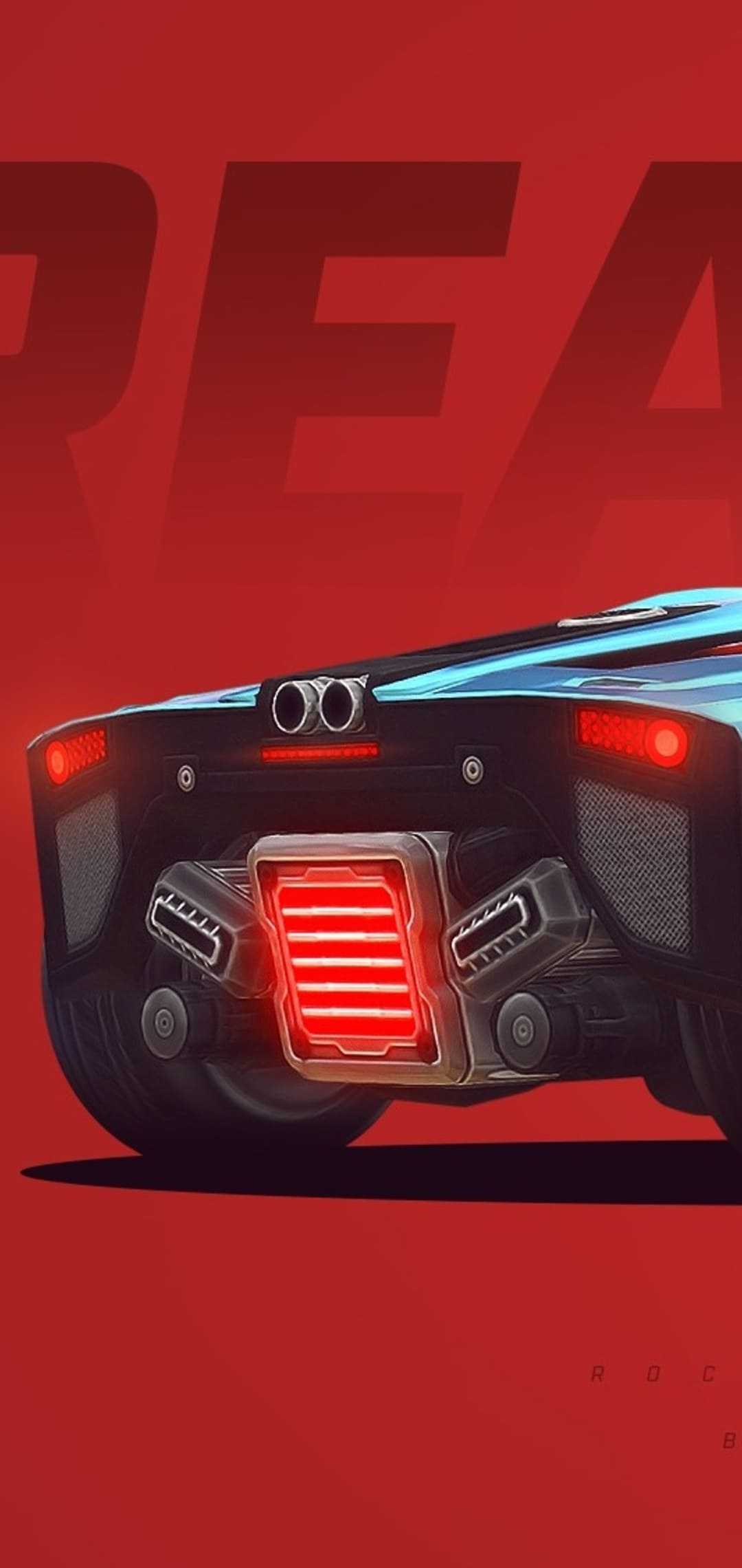 Auto sportiva su sfondo rosso, 1080x2280 Full HD Verticale, Smartphone