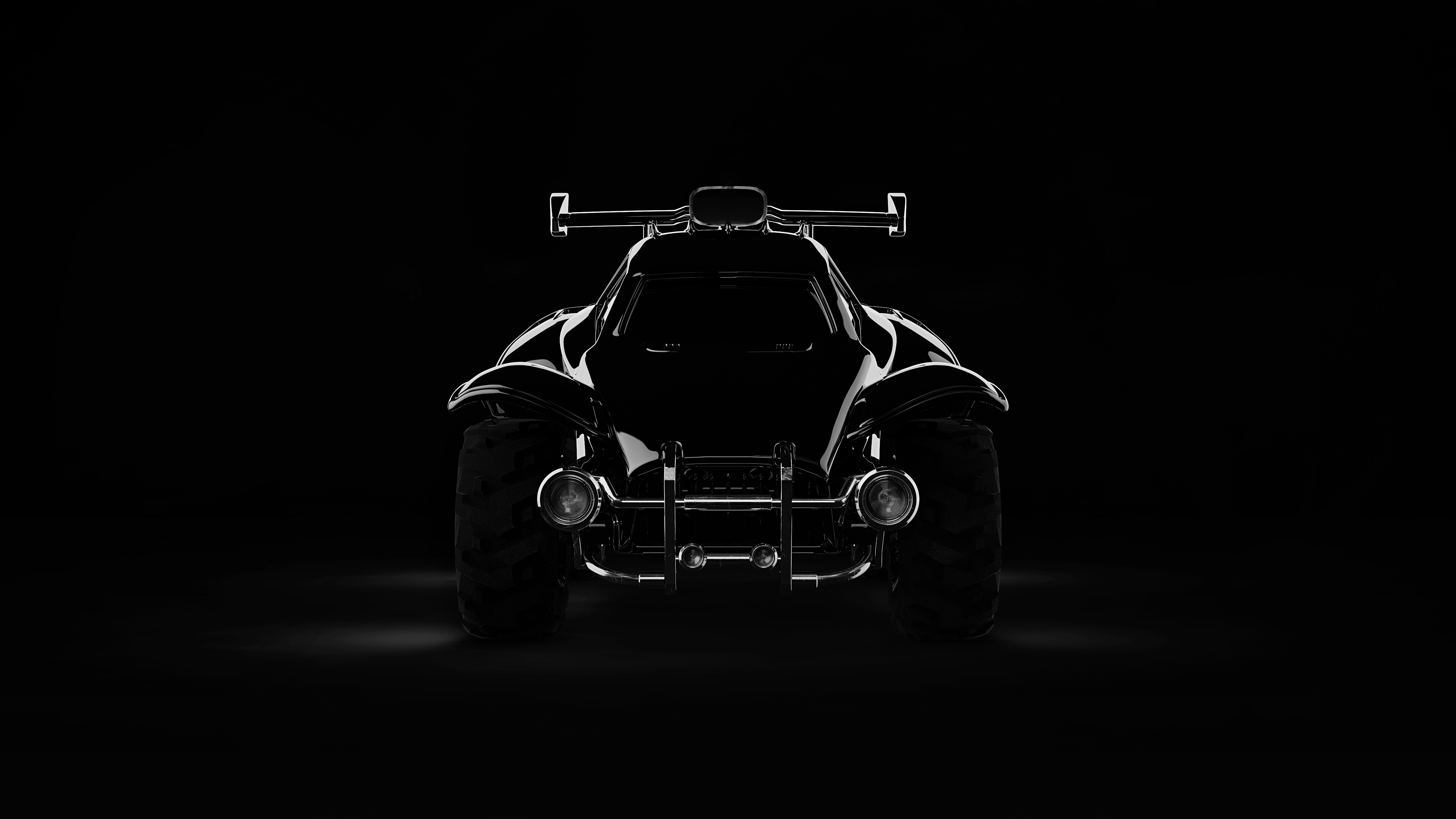 Auto Rocket League silhouette scura, 3840x2160 4K, Desktop 4K