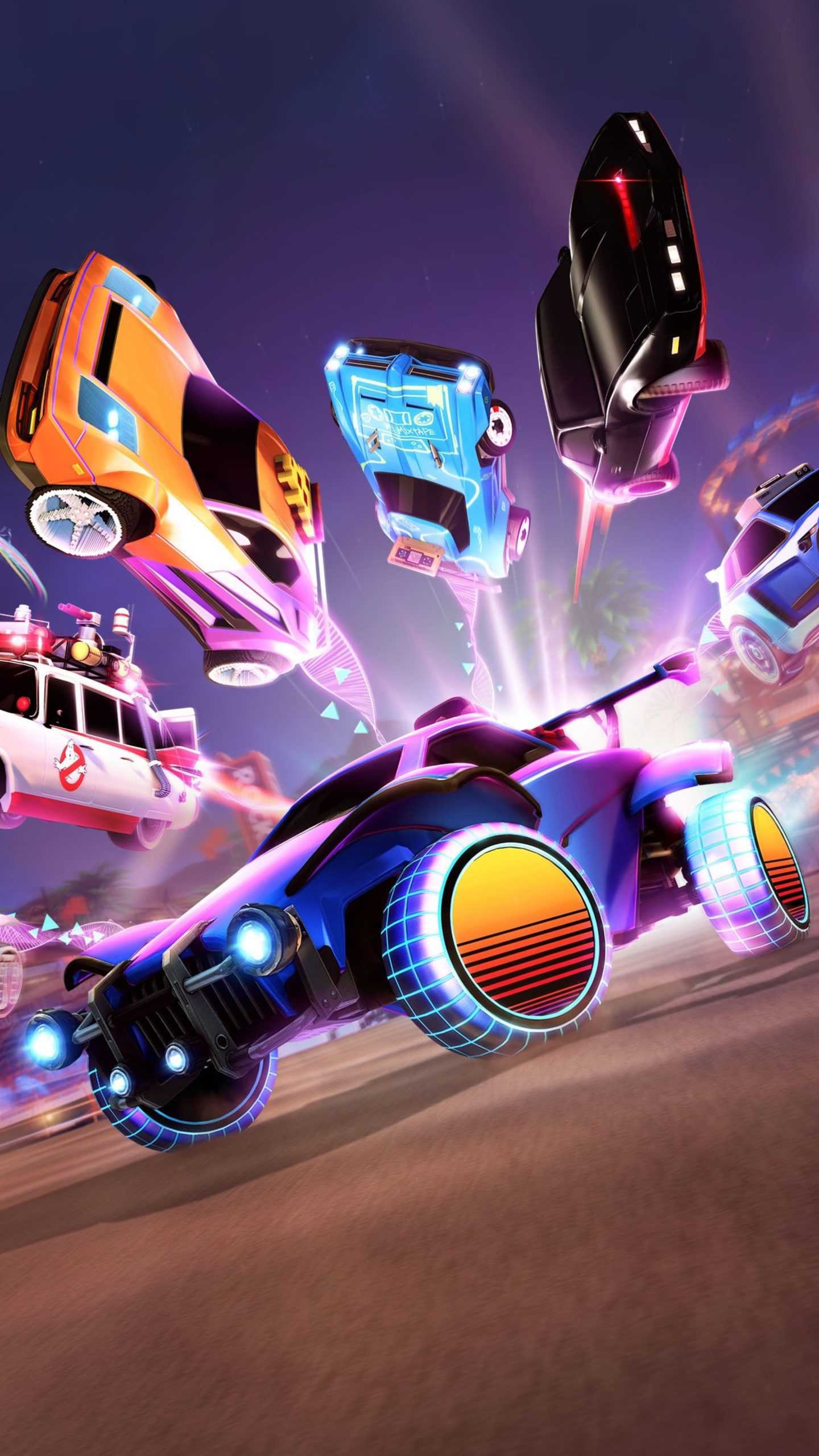Auto Rocket League colorate, 1440x2560 Verticale, Telefono