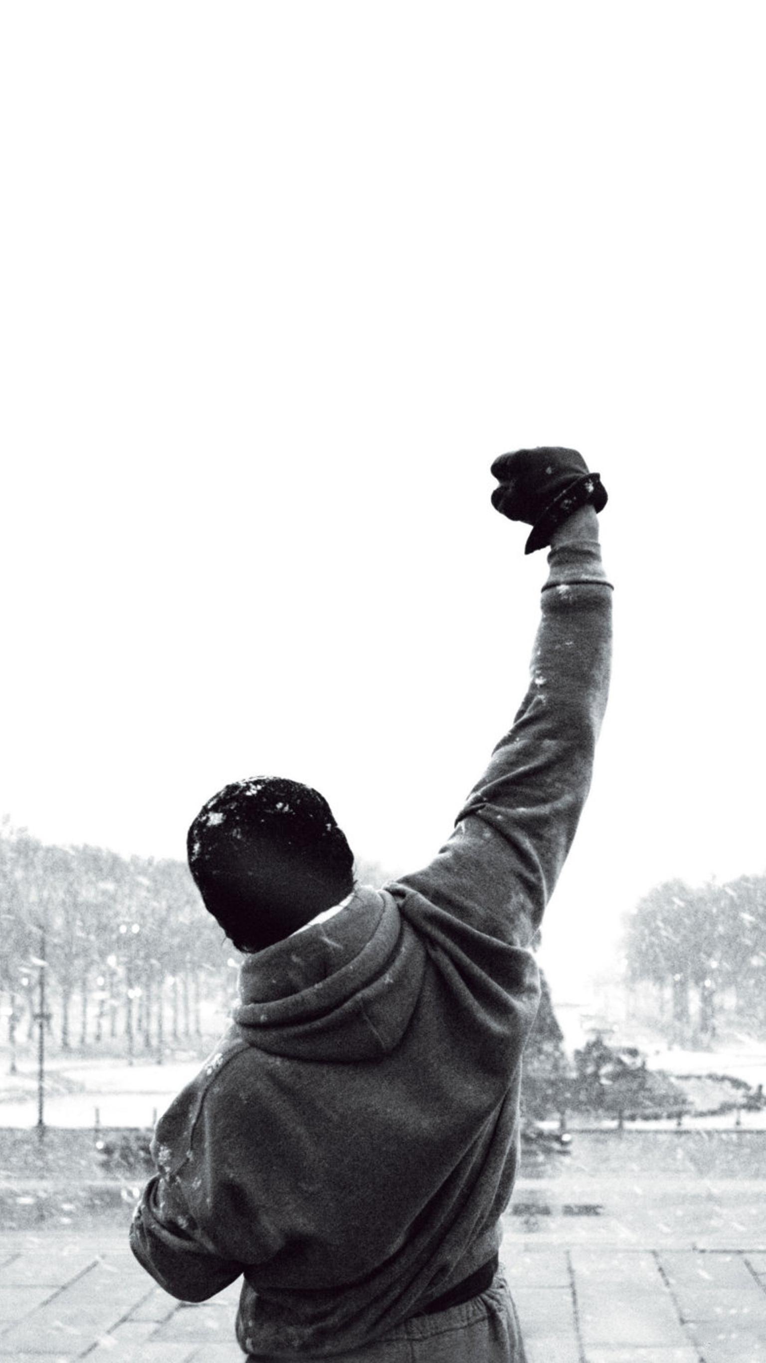 Rocky Balboa pugno alzato, 1536x2732 Verticale, Mobile