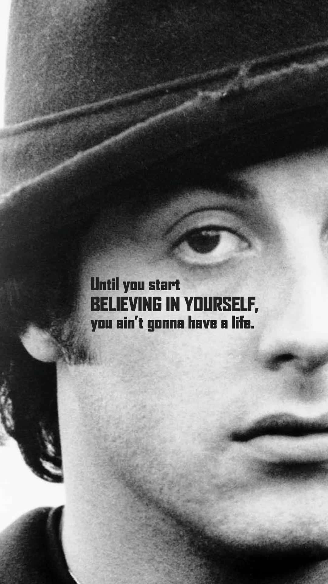 Rocky Balboa citazione bianco nero, 1080x1920 Verticale, Telefono