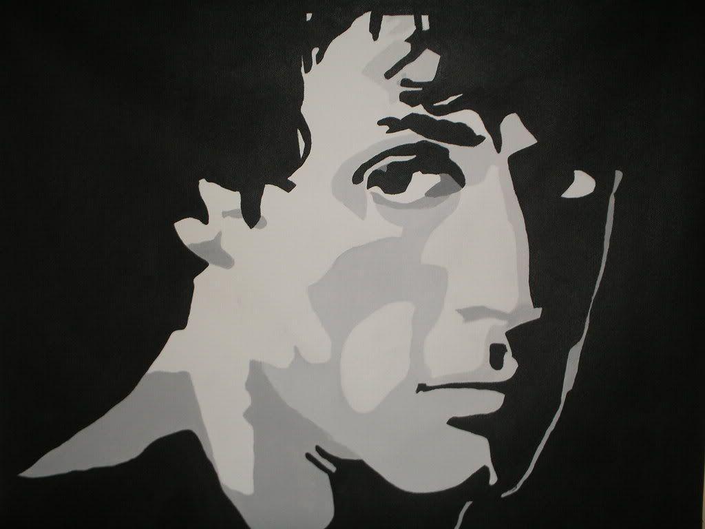 Rocky Balboa ritratto stencil, 1024x768 HD, iMac