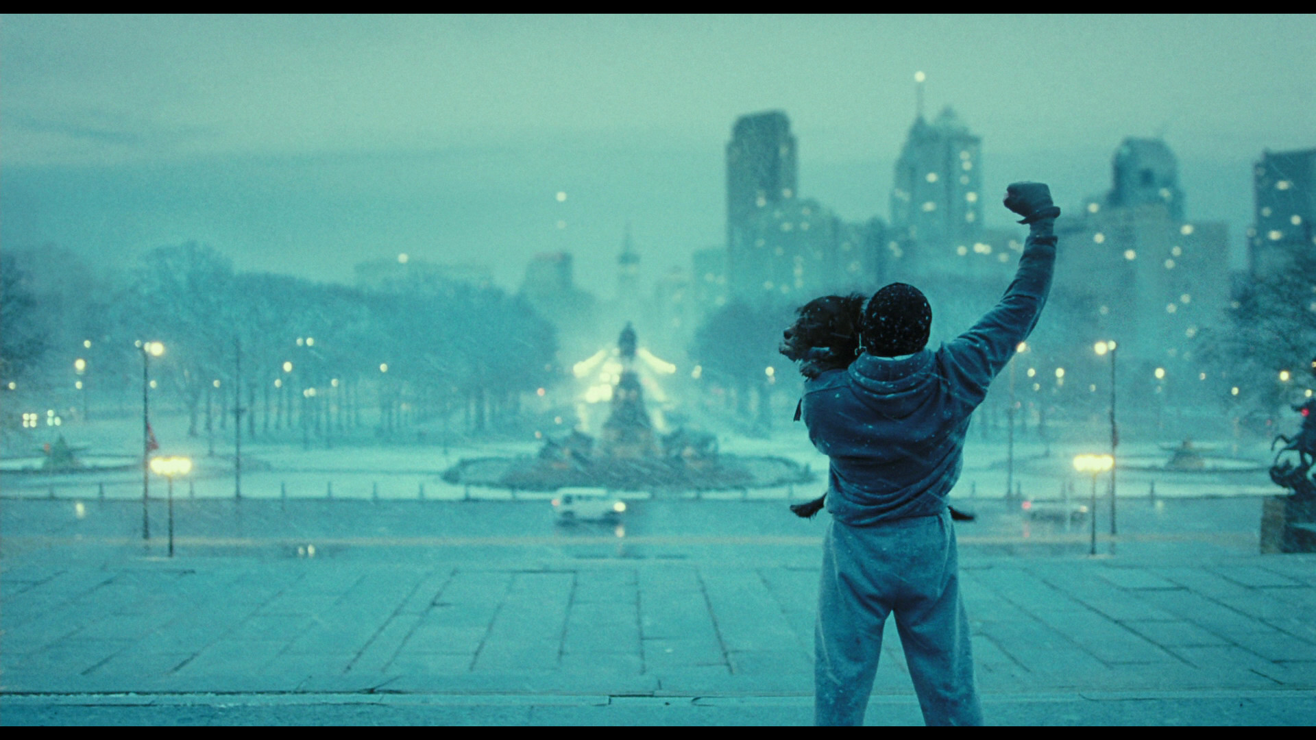 Rocky Balboa braccia alzate Philadelphia, 1920x1080 1080p, Laptop