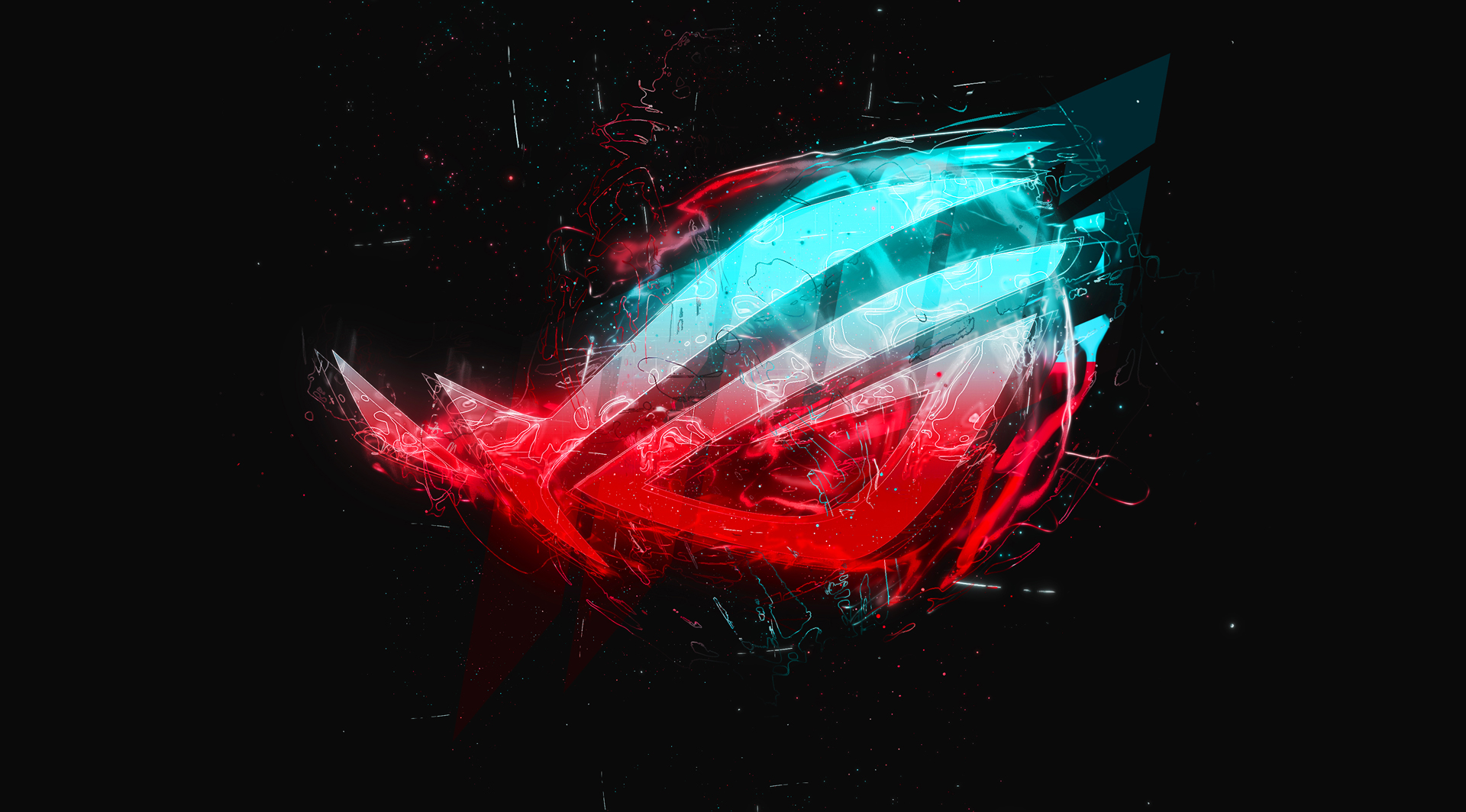 Logo ROG rosso e ciano, 1920x1064 Full HD, PC