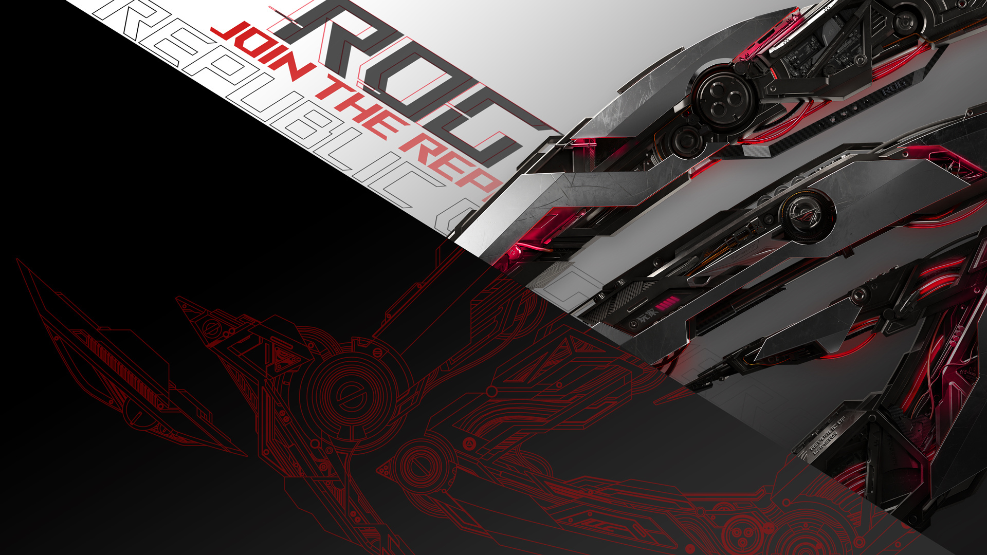 Logo ROG robot rosso, 1920x1080 Full HD, Desktop