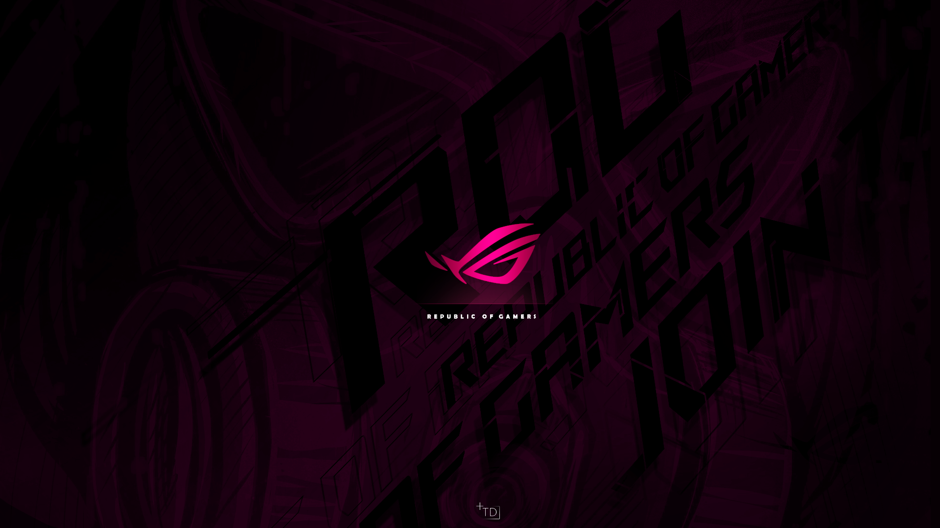 Logo ROG rosa su nero, 1920x1080 Full HD 1080p, Desktop