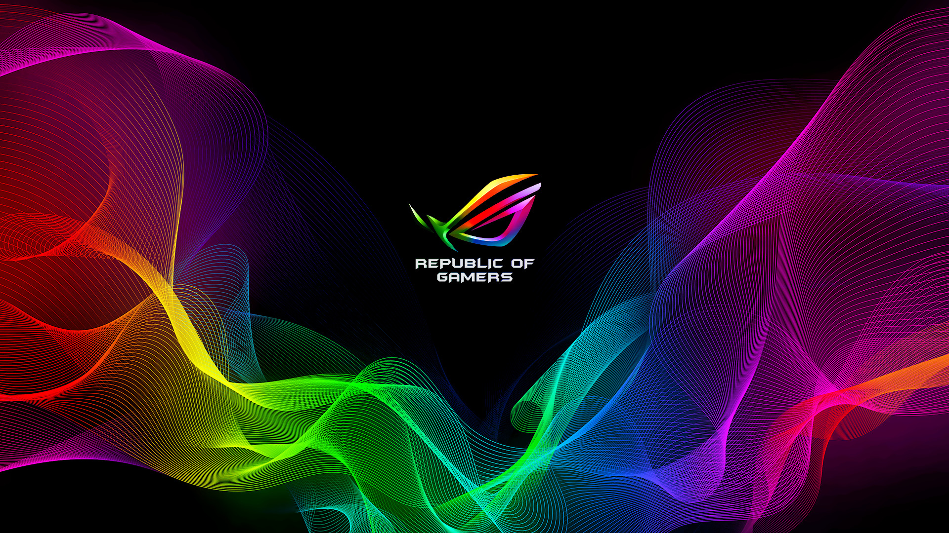 Logo ROG onde colorate, 1920x1080 Full HD, Laptop