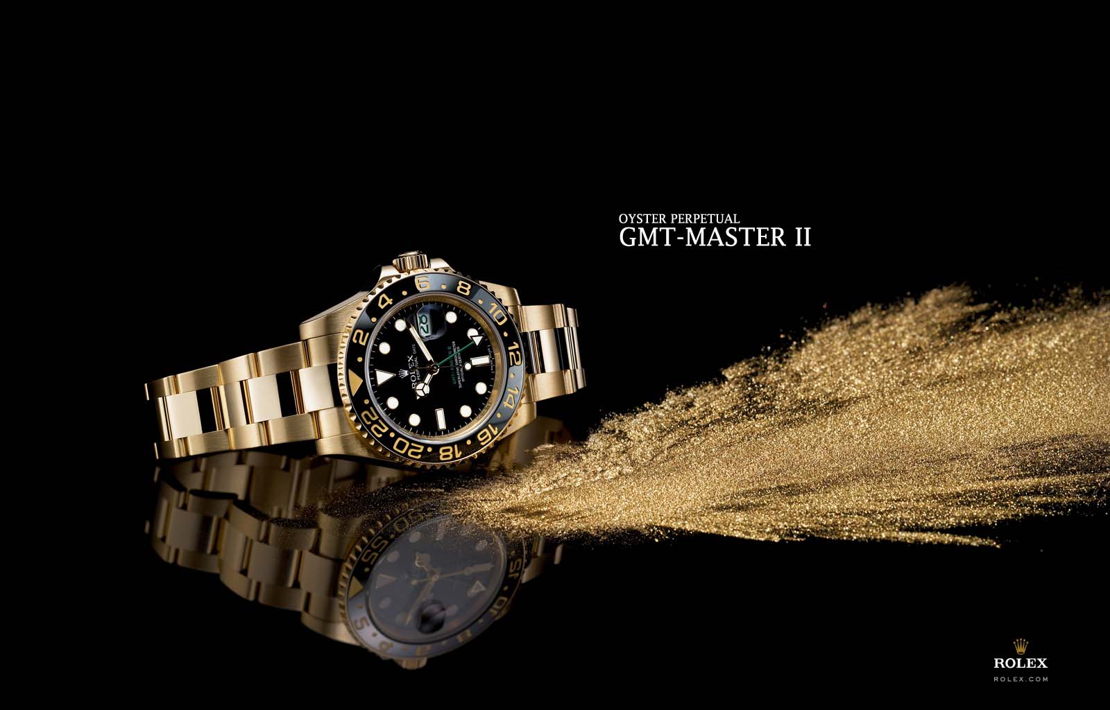 Orologio Rolex GMT-Master oro, 1600x1024 HD, Desktop