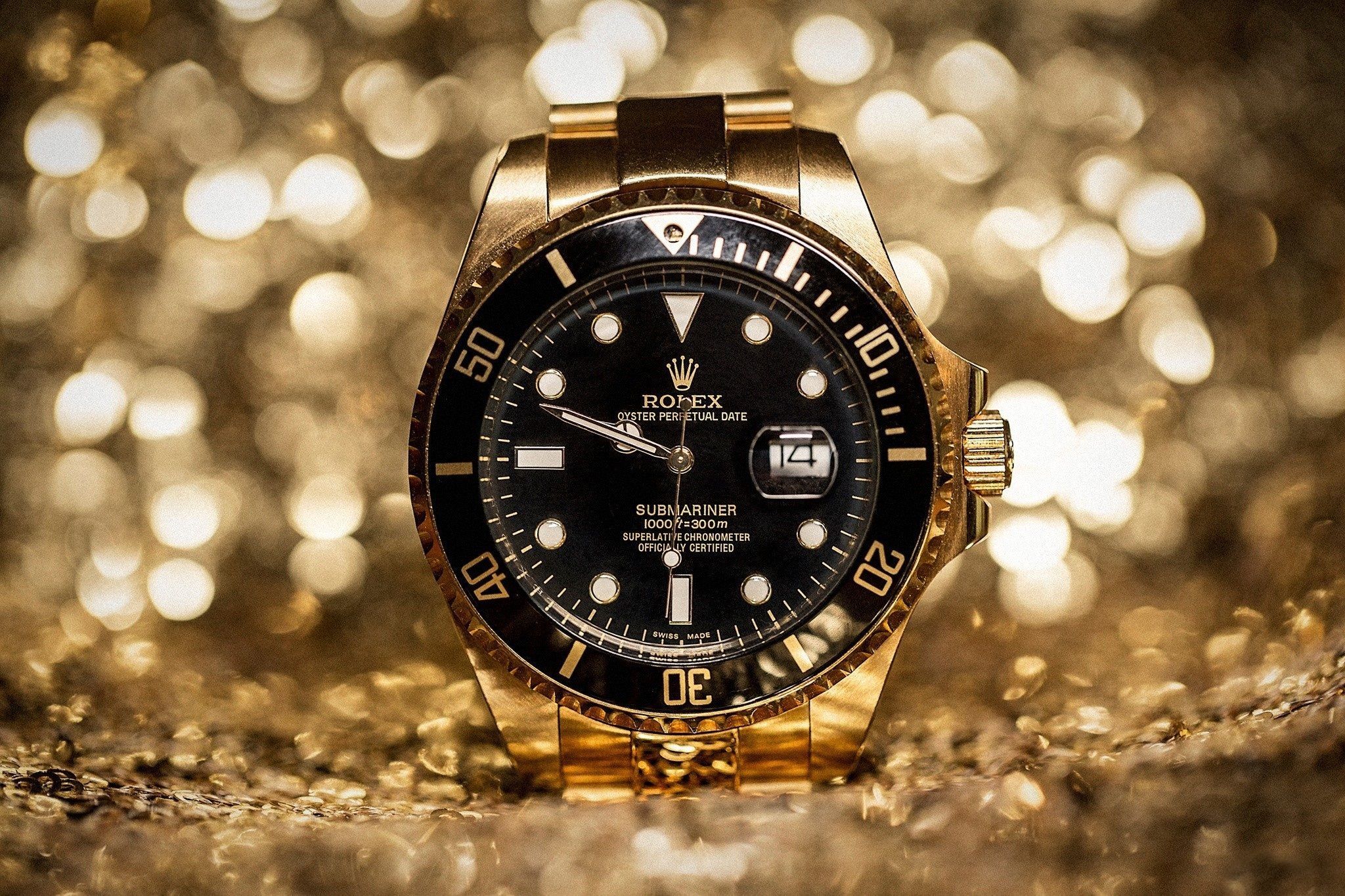 Orologio Rolex dorato nero, 2048x1365 Hi-Res, PC