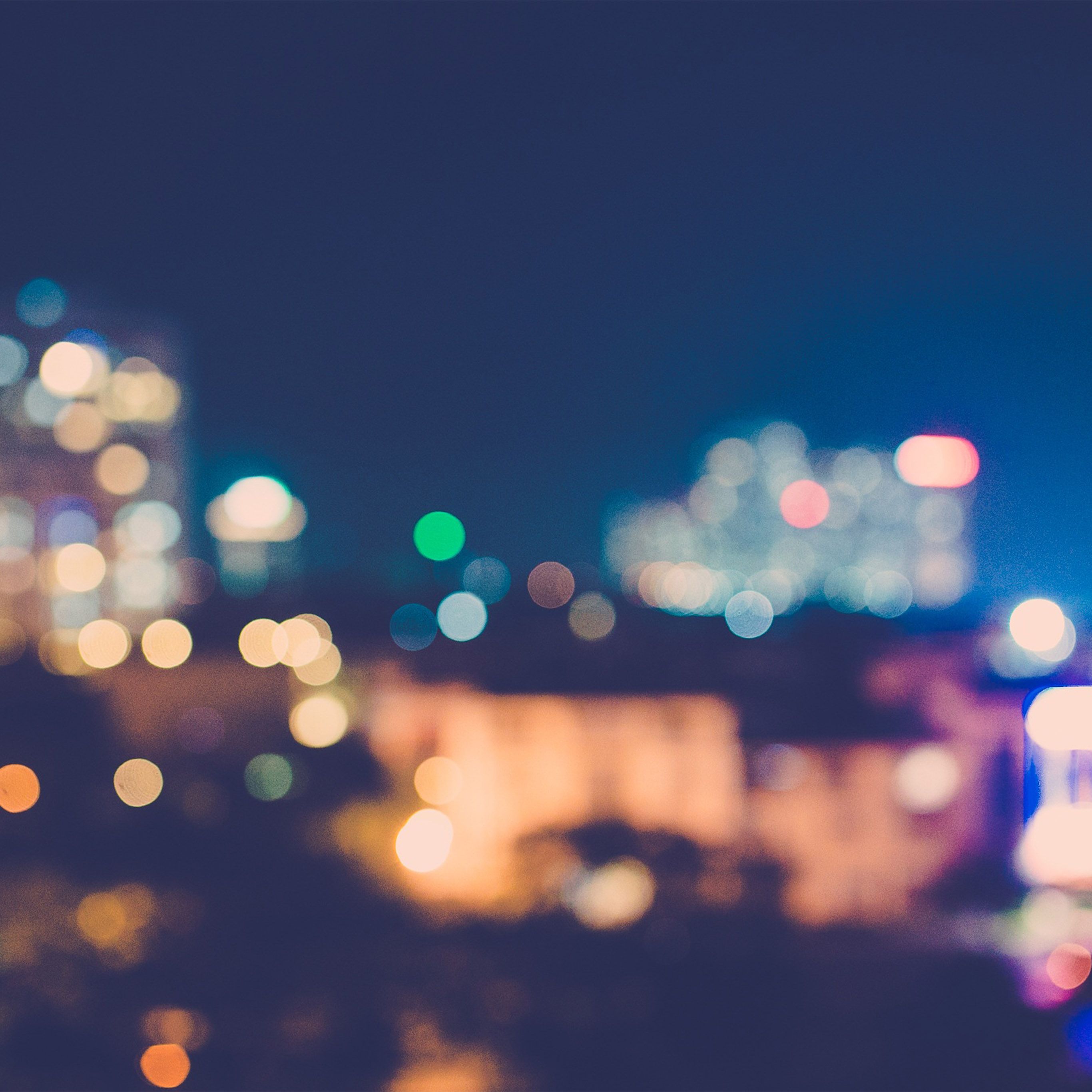 Città notturna bokeh blu, 2732x2732 2K+, Laptop