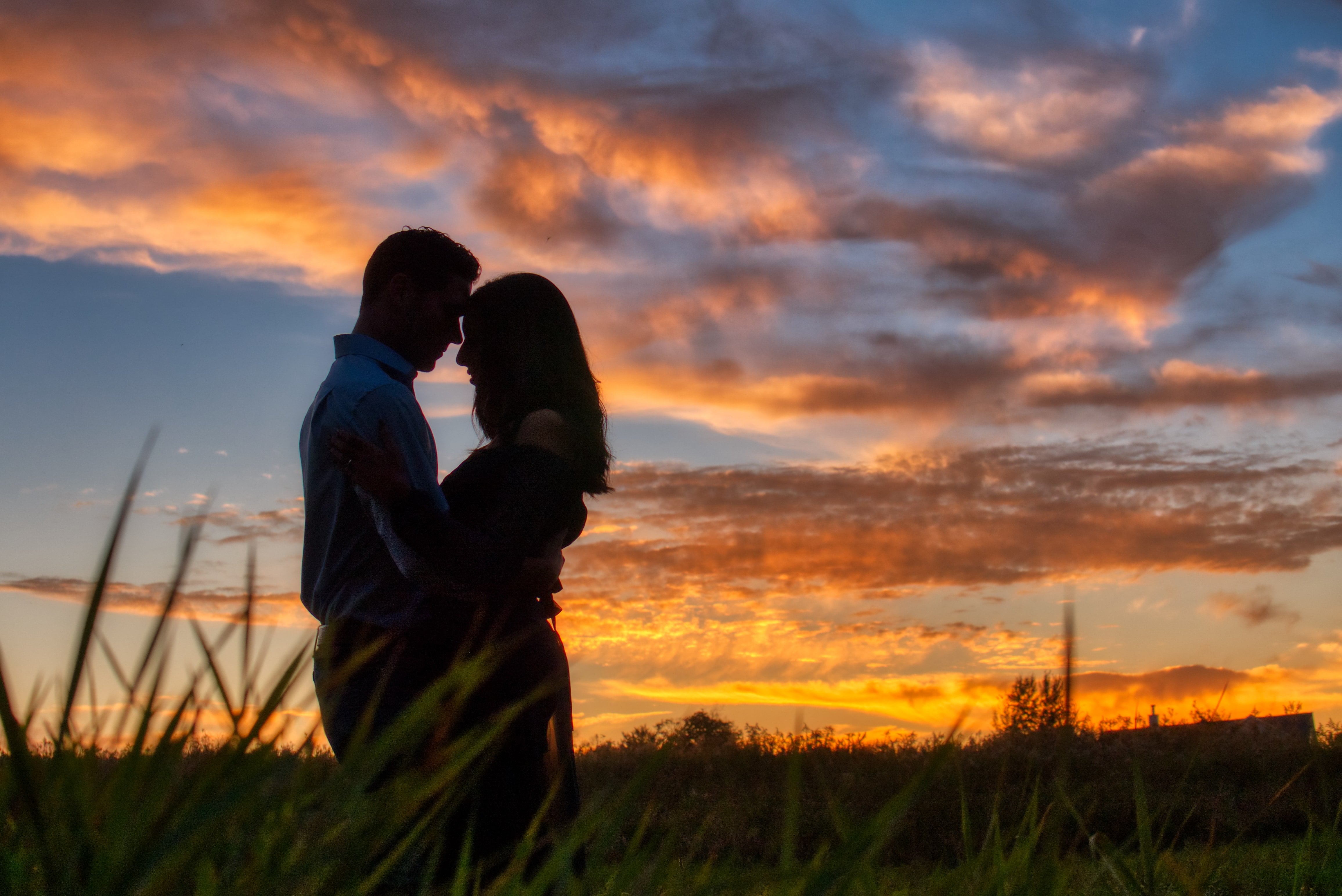 Coppia silhouette tramonto campo, 4624x3088 UHD, PC 4K